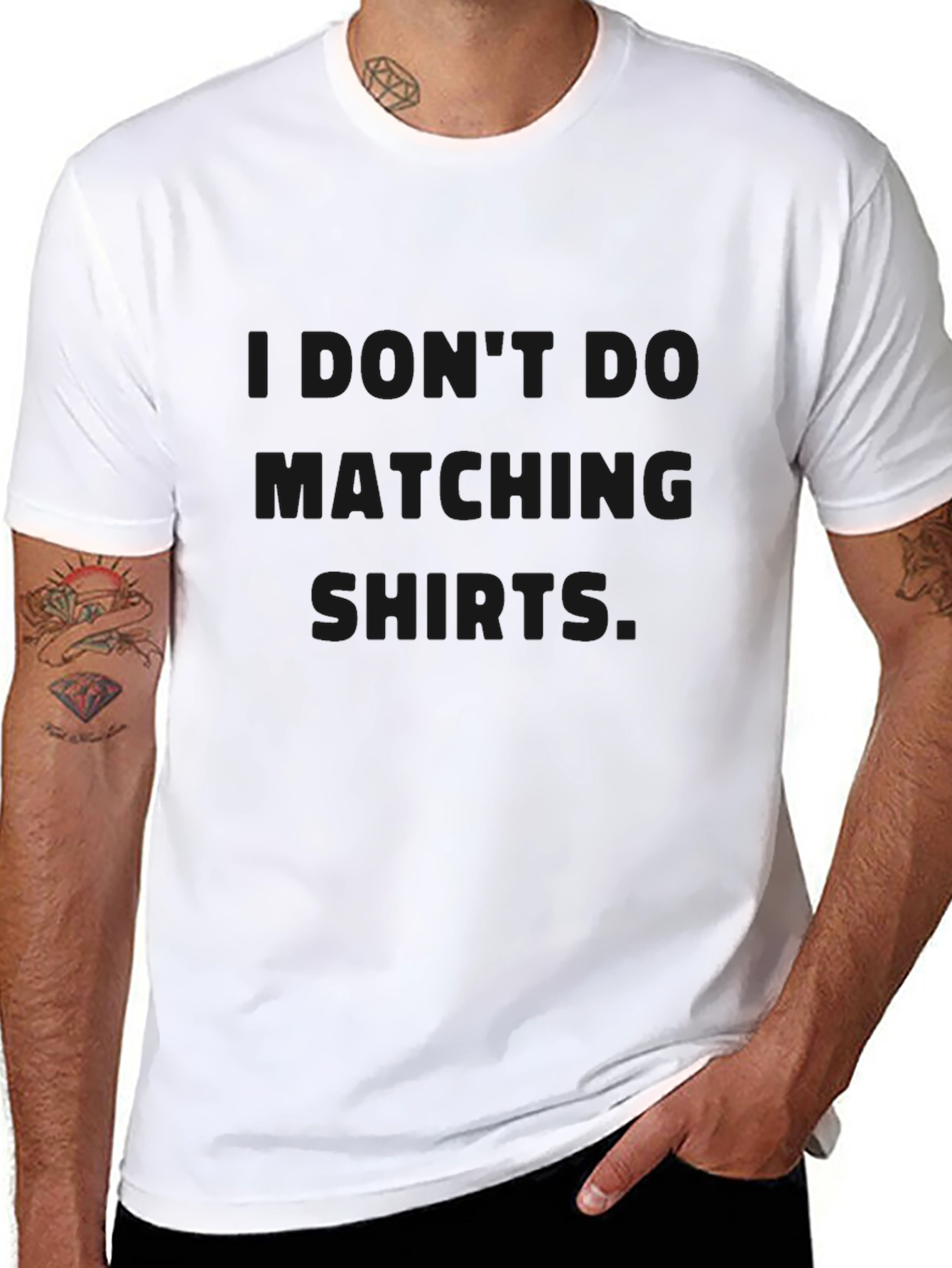 Black I Don't Do Matching Shirts Graphic Tee view 8