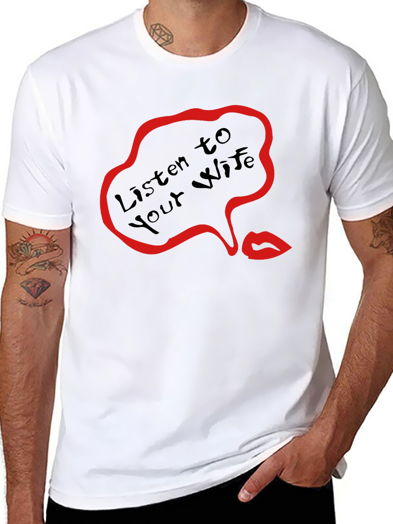 Black Listen to Your Wife Graphic Tee view 8
