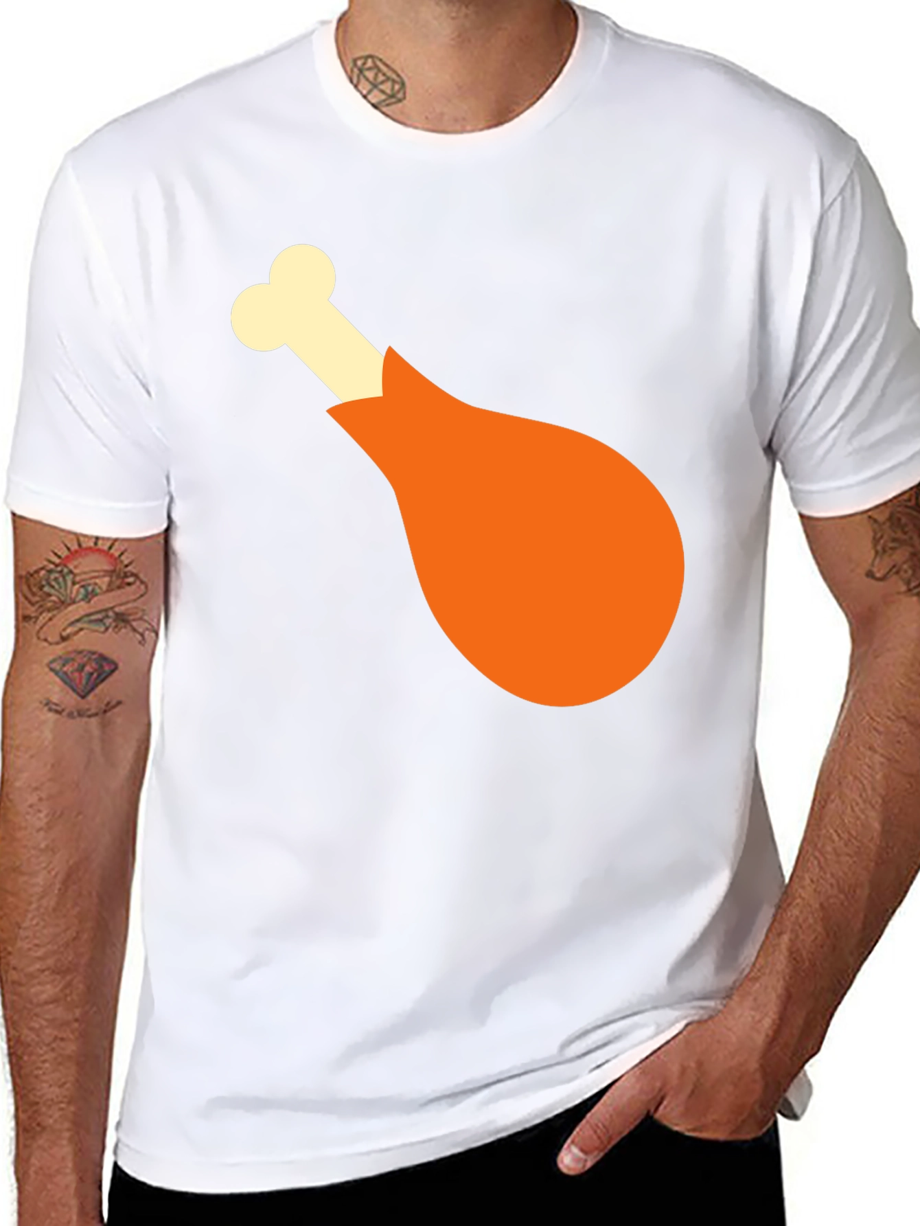 Black Funny Turkey Leg Graphic T-Shirt - Thanksgiving Tee view 8