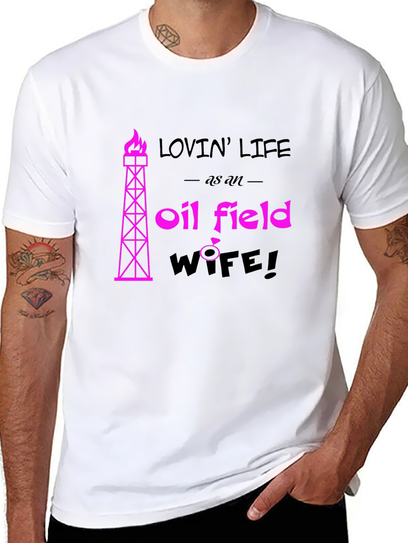 Black Lovin' Life Oil Field Wife Black T-Shirt view 8