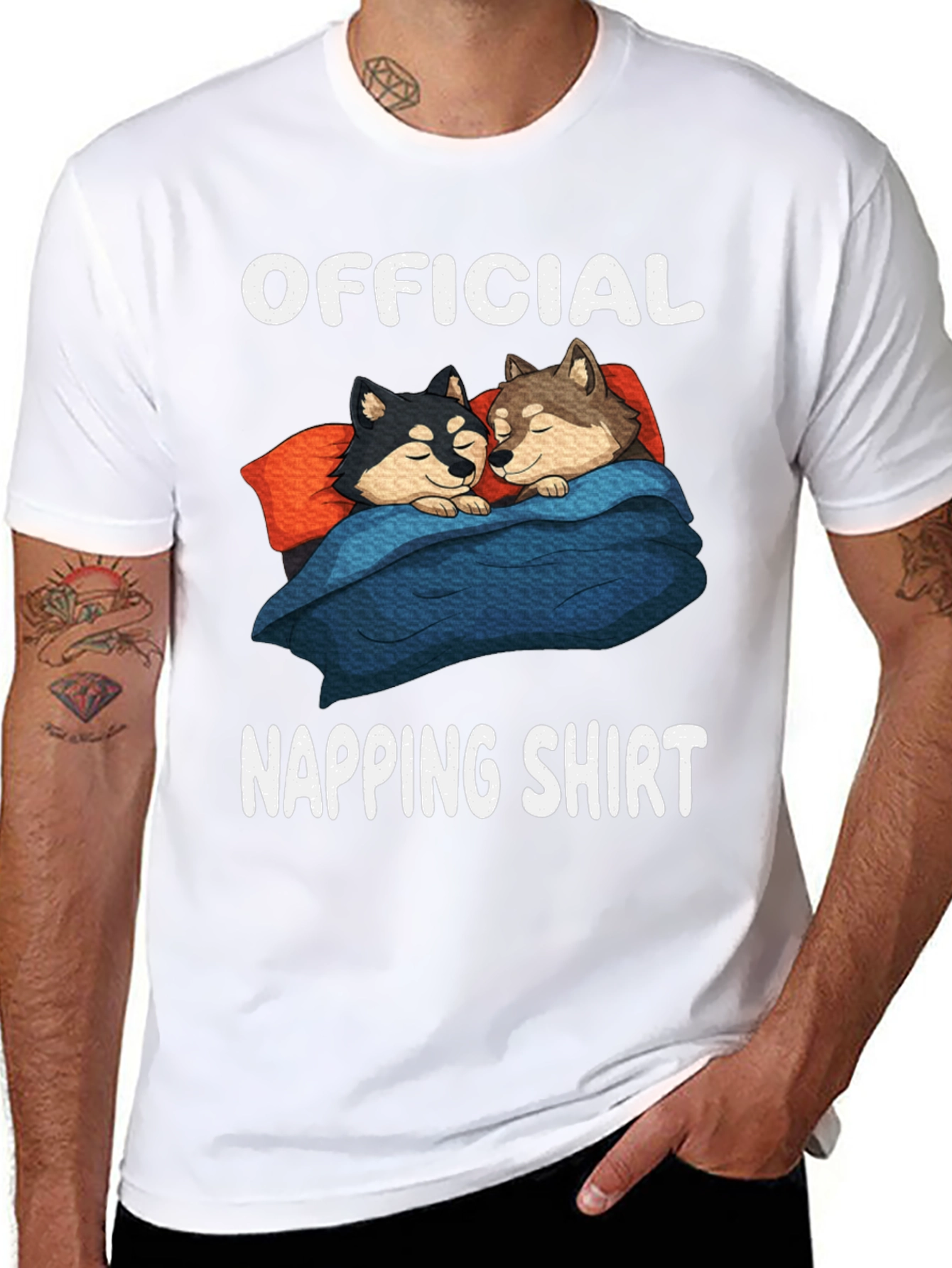 Black Official Napping Shirt - Sleeping Dogs Graphic Tee view 8