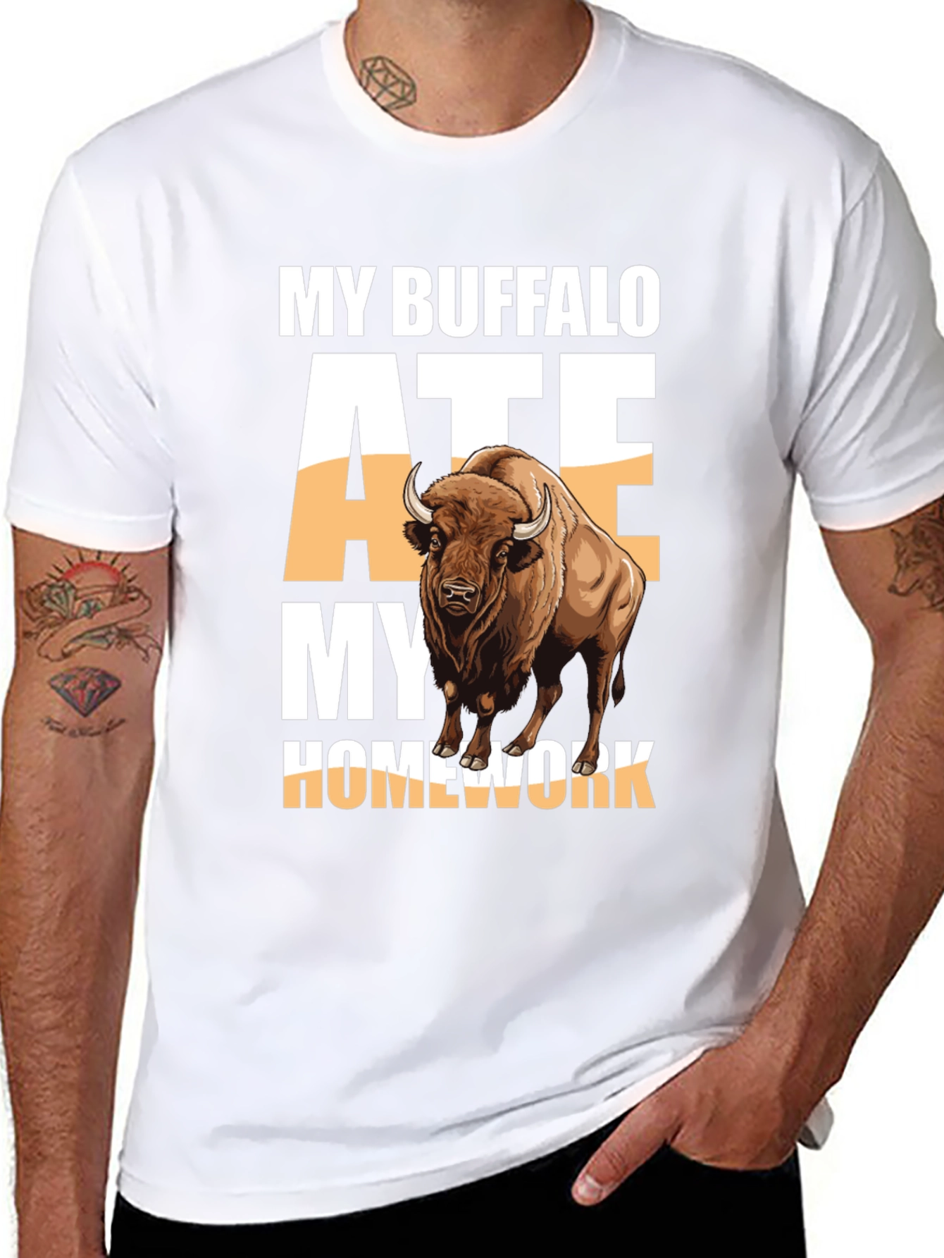 Black My Buffalo Ate My Homework T-Shirt view 8