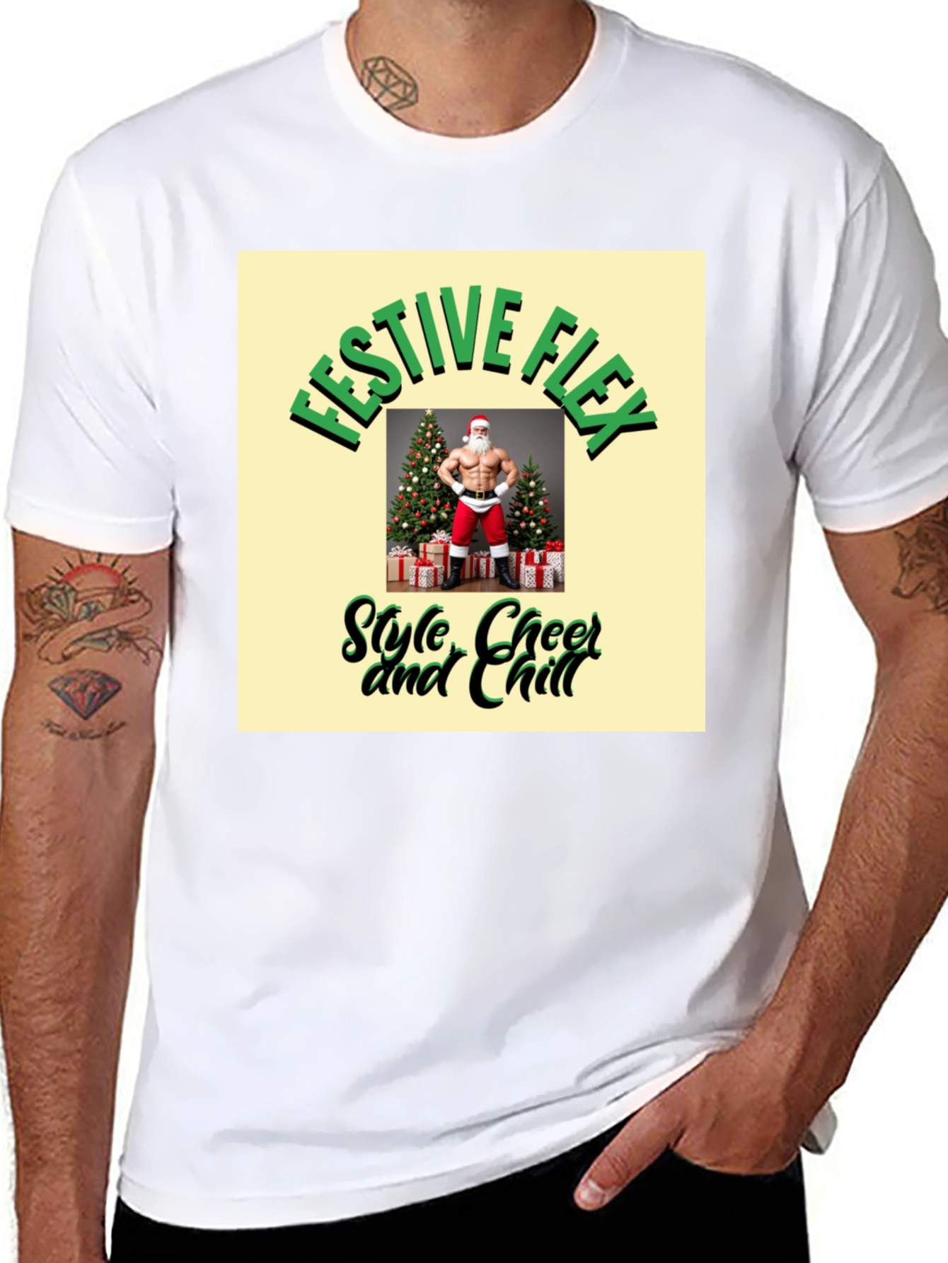 Black Festive Flex Graphic T-Shirt - Style, Cheer & Chill view 8