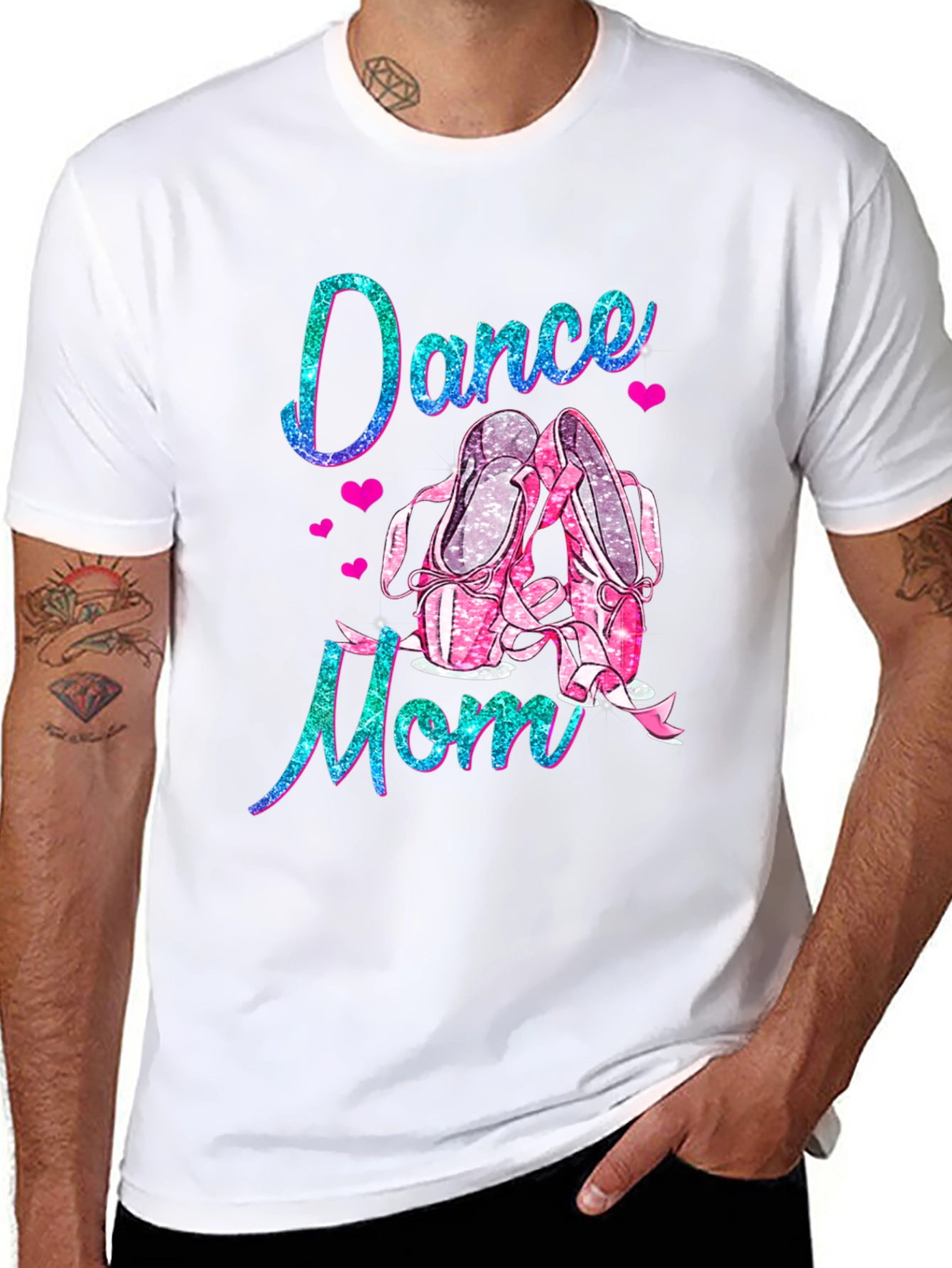 Dance Mom Tee: Glitter Ballet Shoes T-Shirt - 8