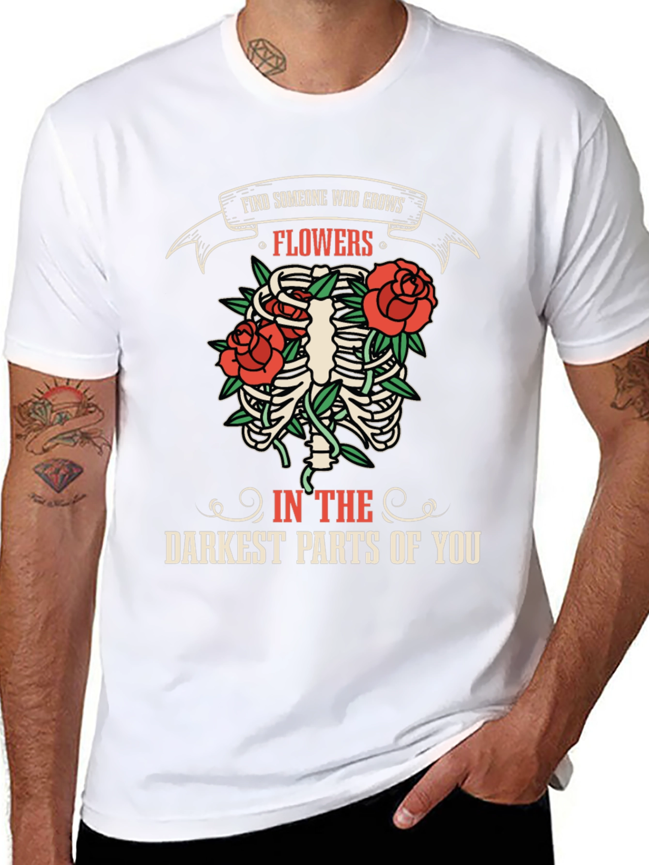 Black Find Someone Who Grows Flowers Graphic T-Shirt view 8
