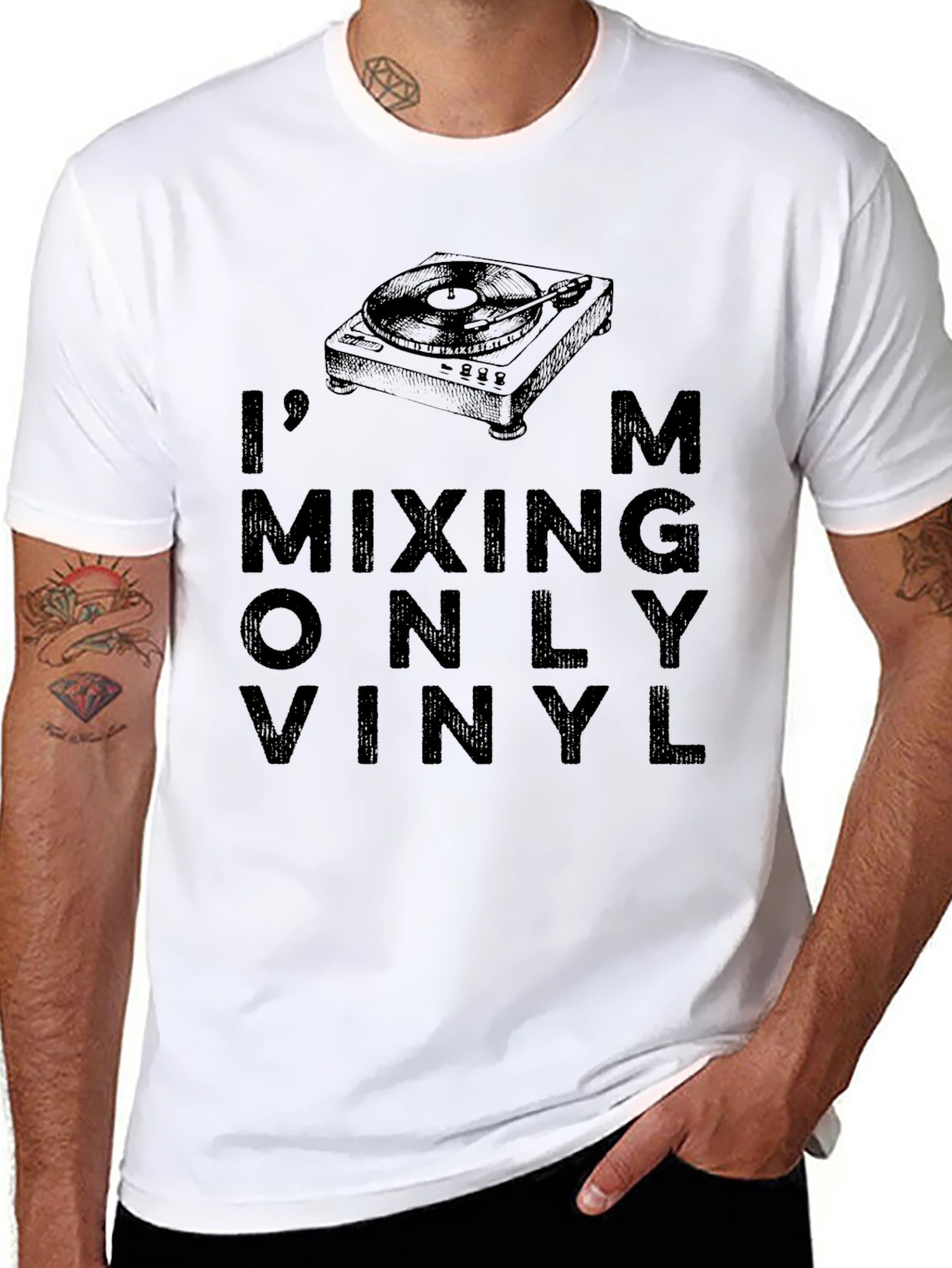 Black I'm Mixing Only Vinyl Graphic T-Shirt view 8