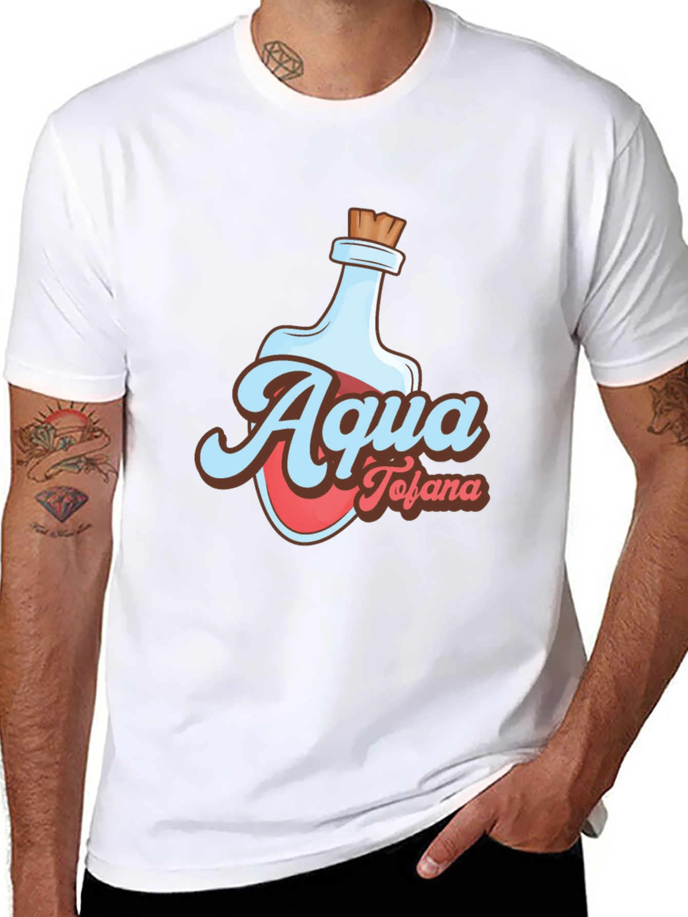 Black Aqua Tofana Graphic Tee - Stylish Poison Bottle Design view 8