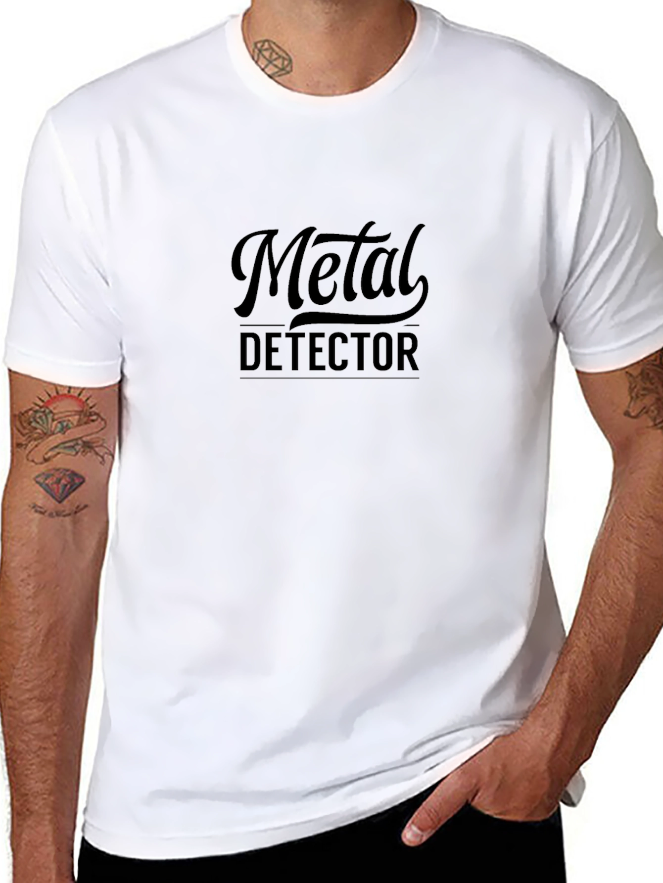 Black Metal Detector Black T-Shirt view 8