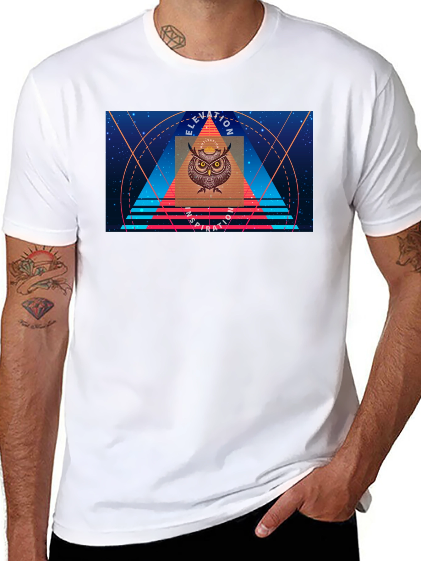 Black Elevation Inspiration Owl Graphic T-Shirt view 8