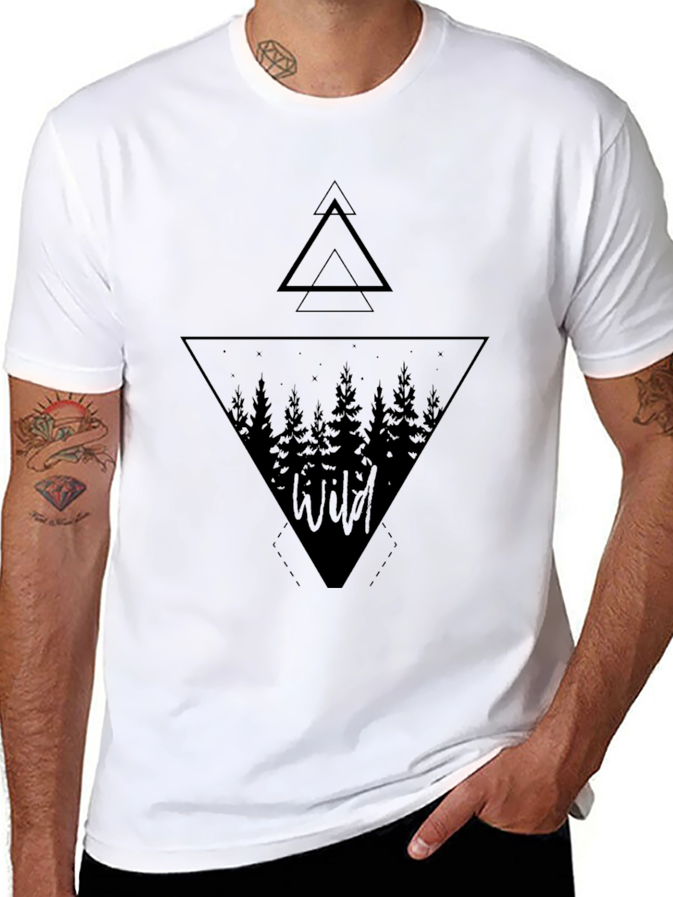 Black Wild Forest Graphic Tee - Men's Black T-Shirt view 8