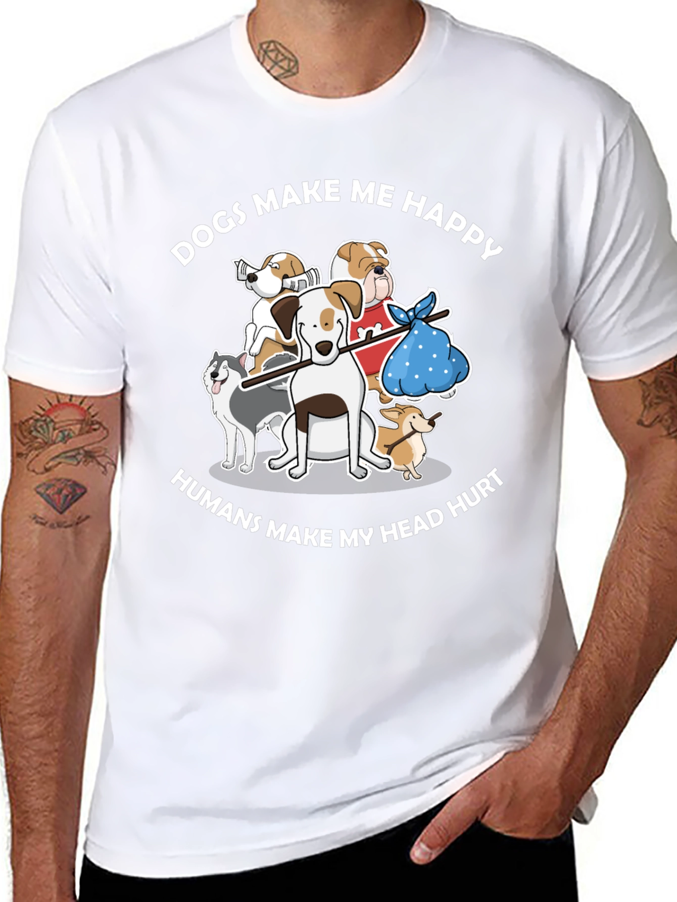 Black Dogs Make Me Happy T-Shirt view 8
