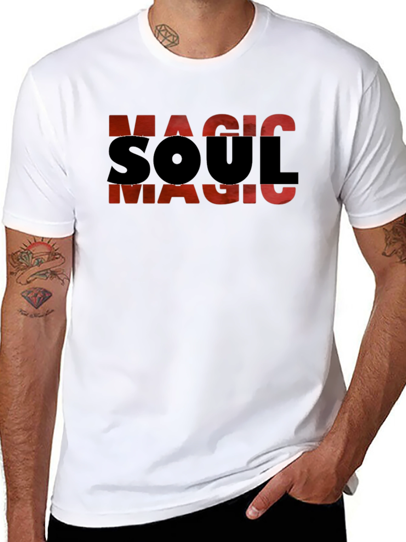 Black Magic Soul Graphic T-Shirt - Black Cotton Blend view 8