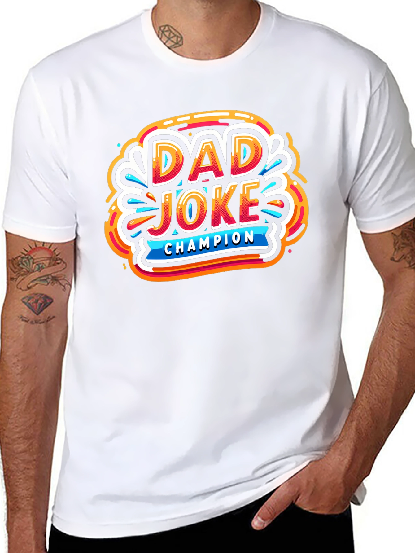 Black Dad Joke Champion Graphic T-Shirt view 8