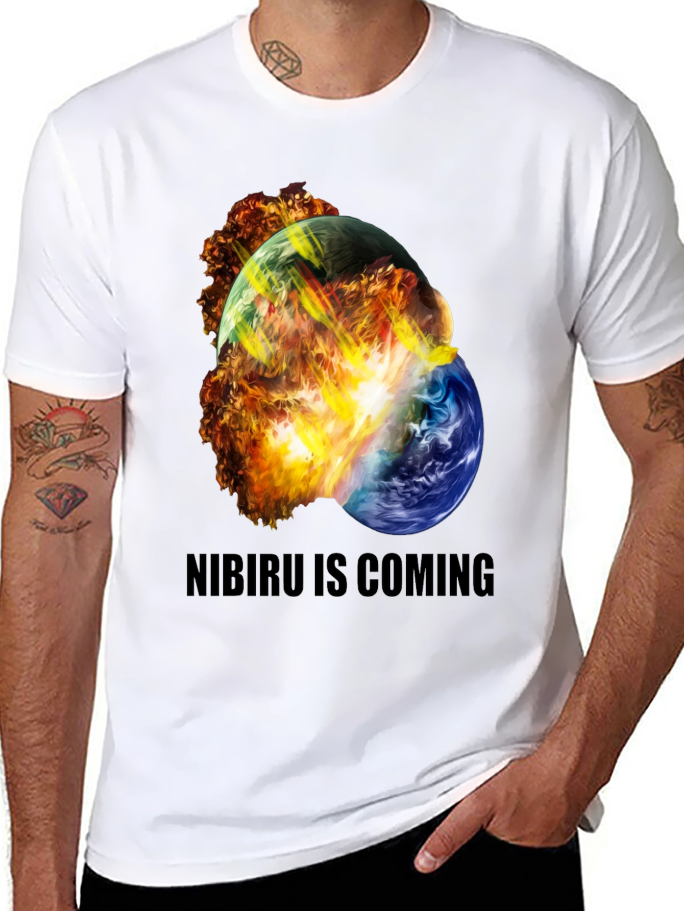 Black Nibiru Is Coming Graphic Tee view 8