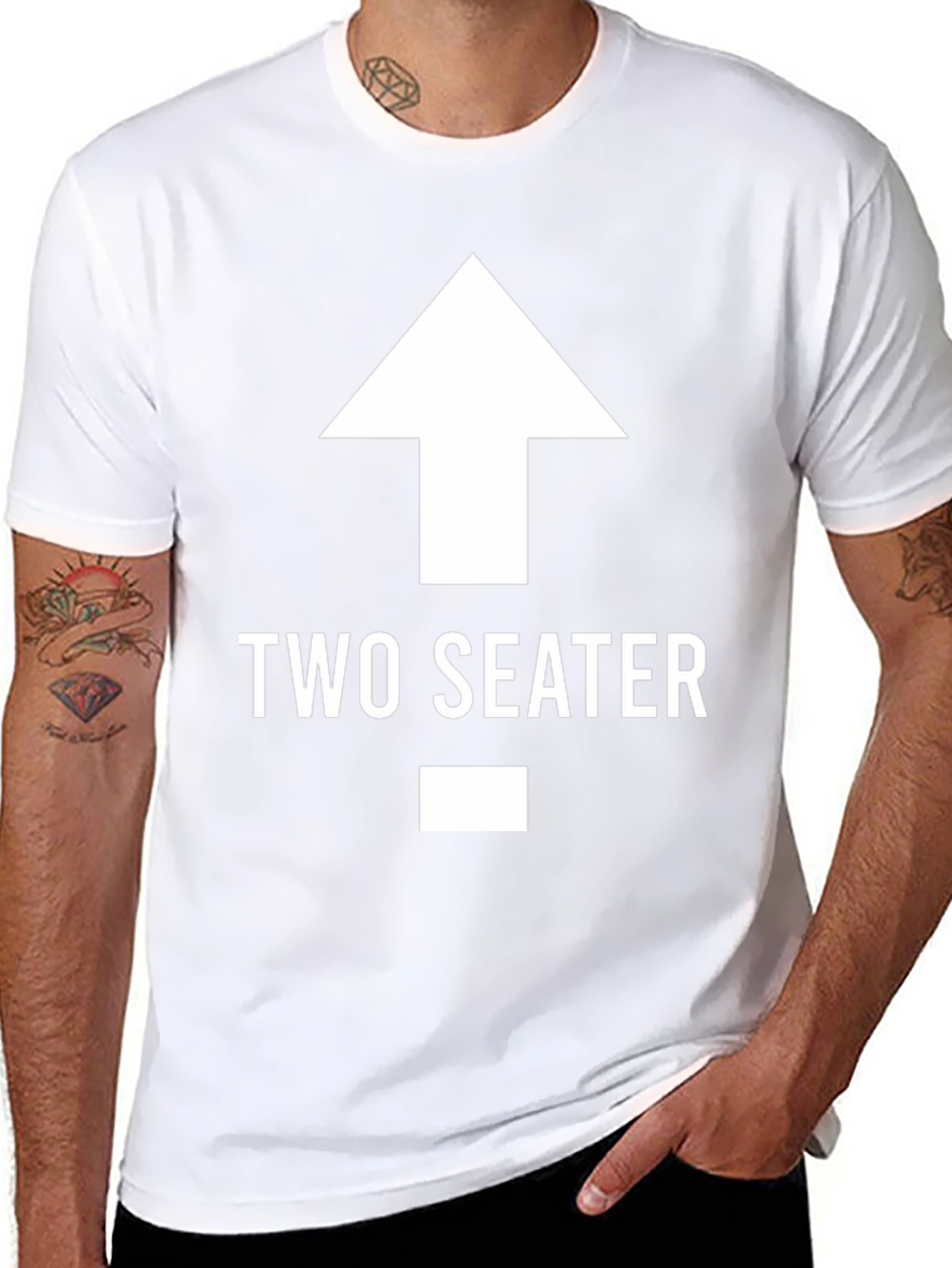Black Two Seater T-Shirt Funny Graphic Tee view 8