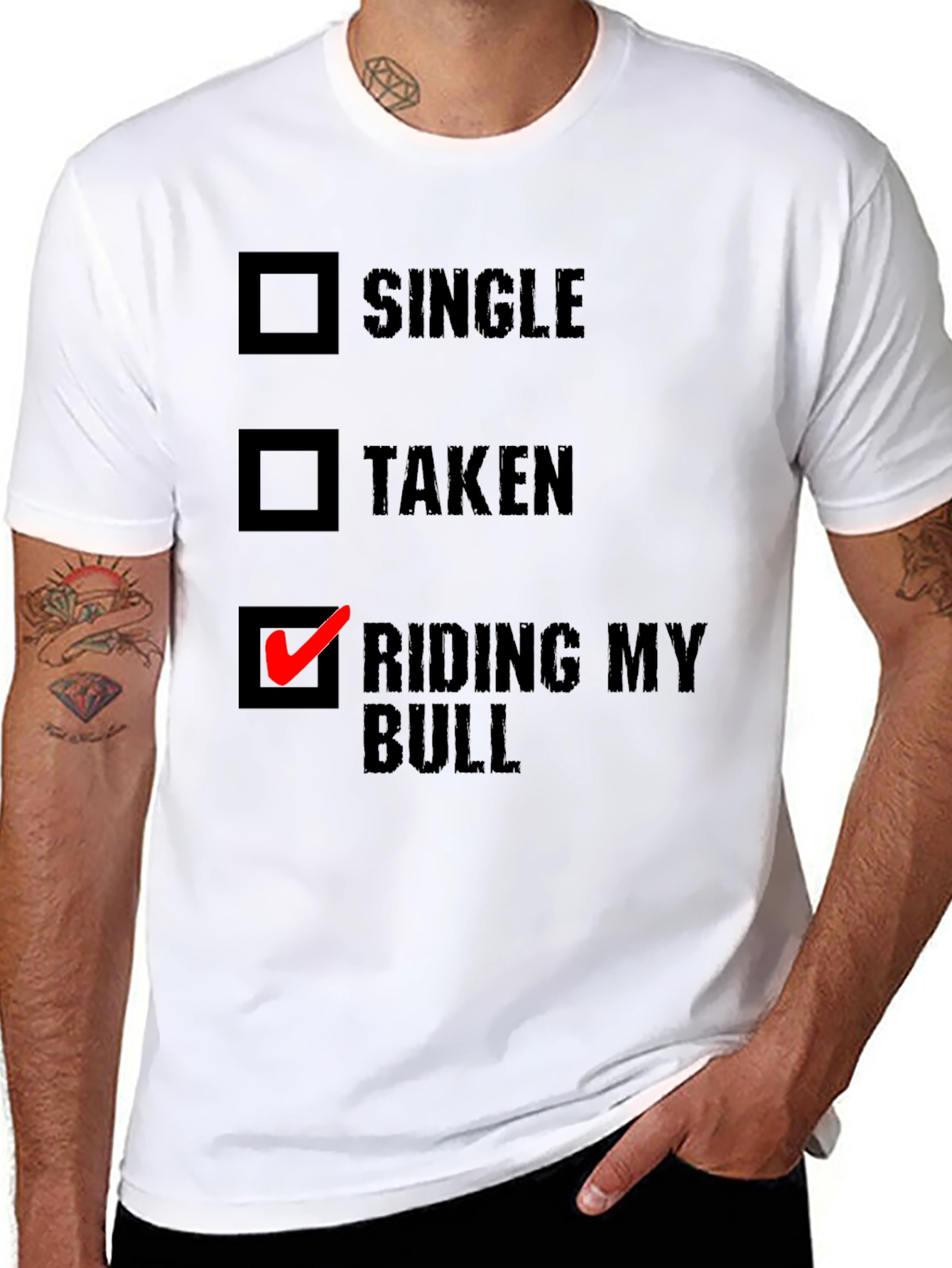 Black Riding My Bull T-Shirt - Funny Graphic Tee view 8