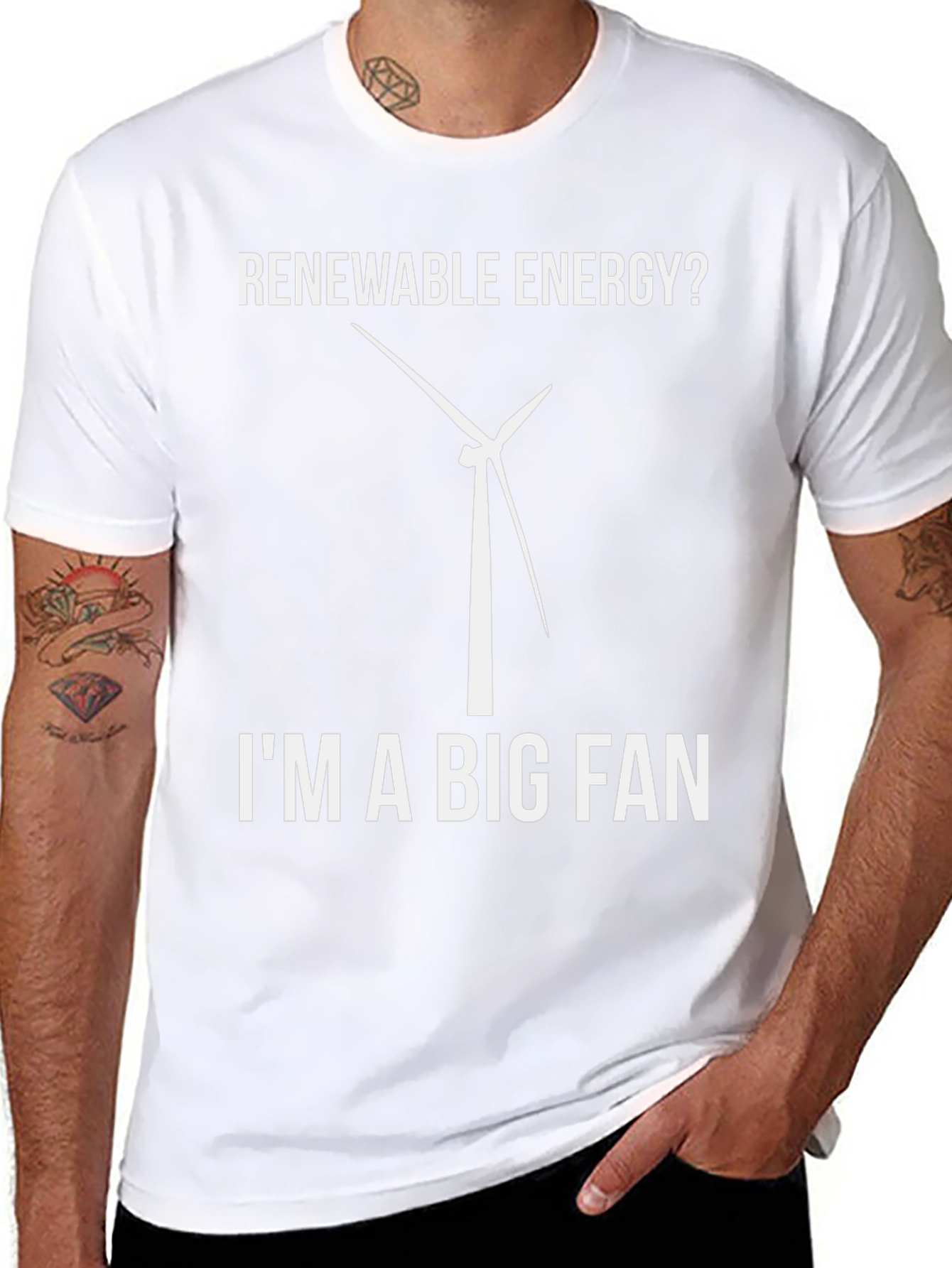 Black Renewable Energy Fan T-Shirt view 8