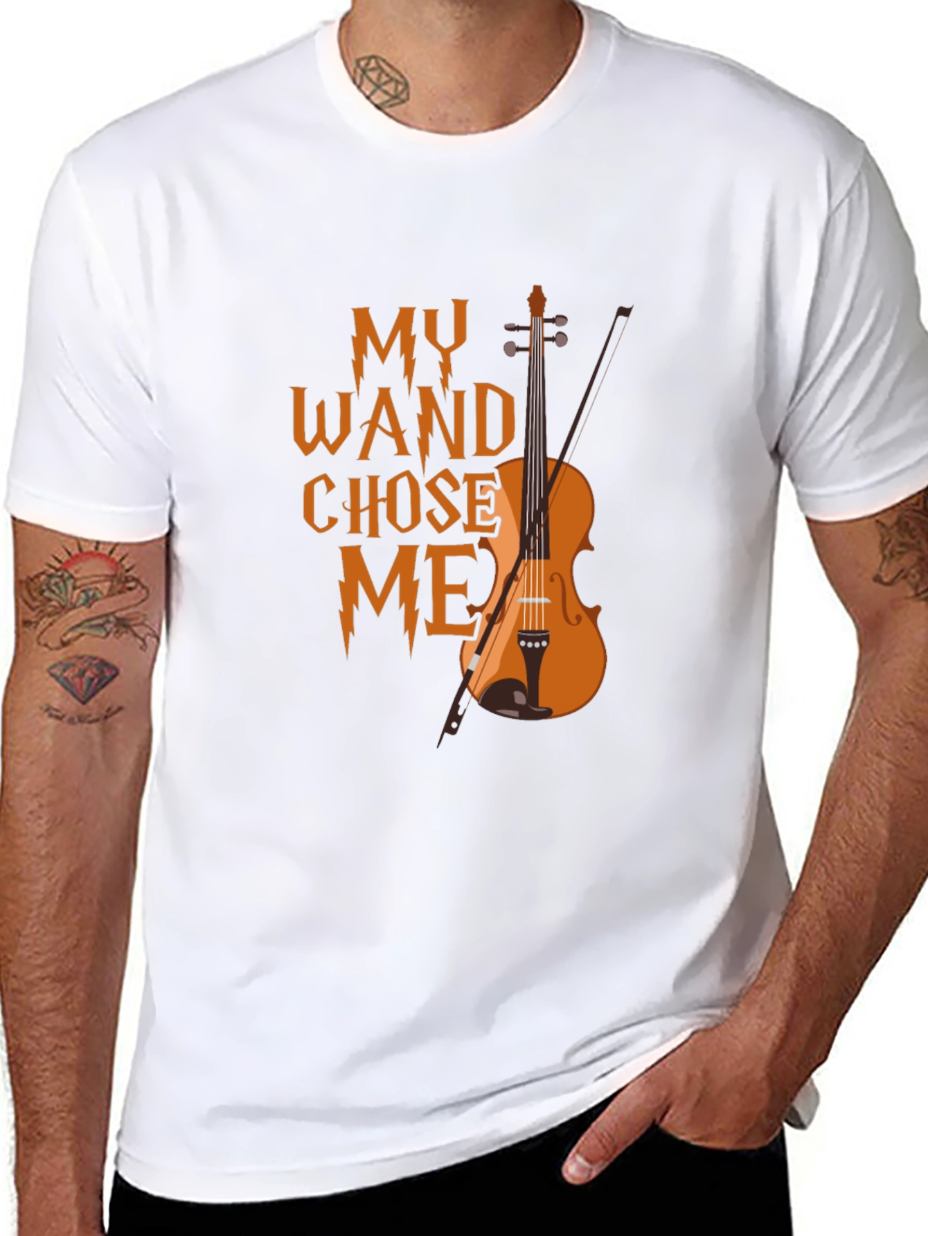 Black My Wand Chose Me Violin T-Shirt view 8