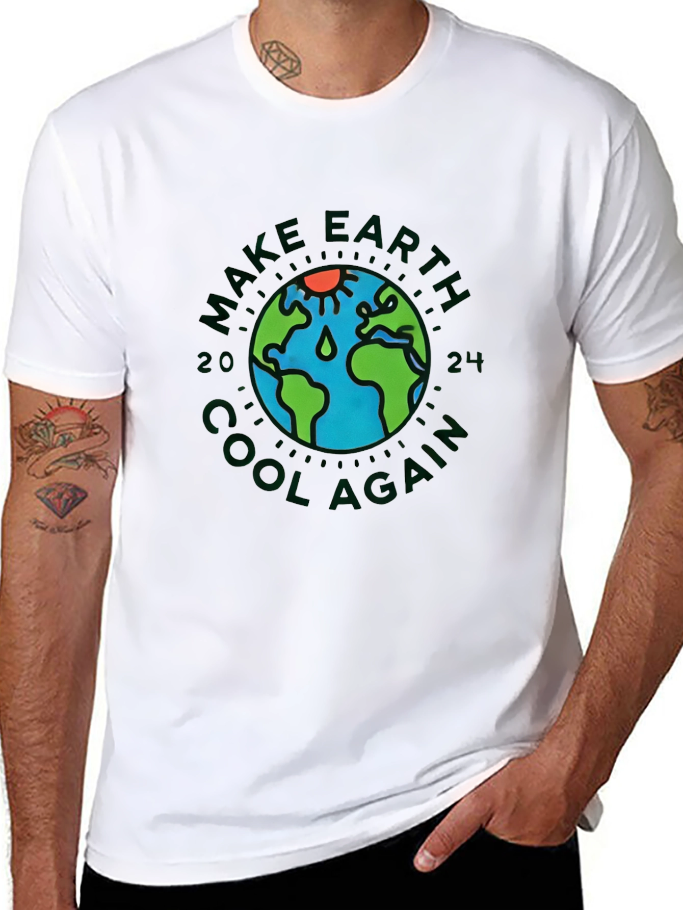 Black Cool Earth Graphic Tee view 8