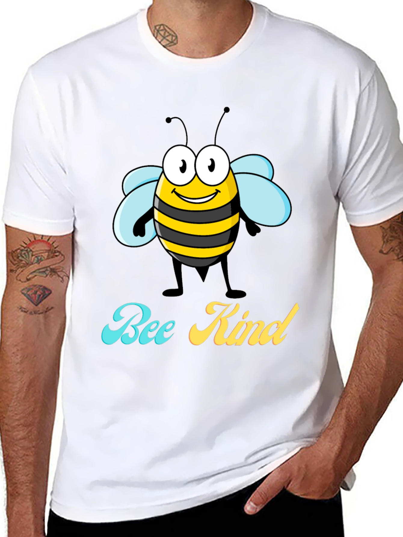 Black Bee Kind Graphic T-Shirt - Black Crew Neck Tee view 8