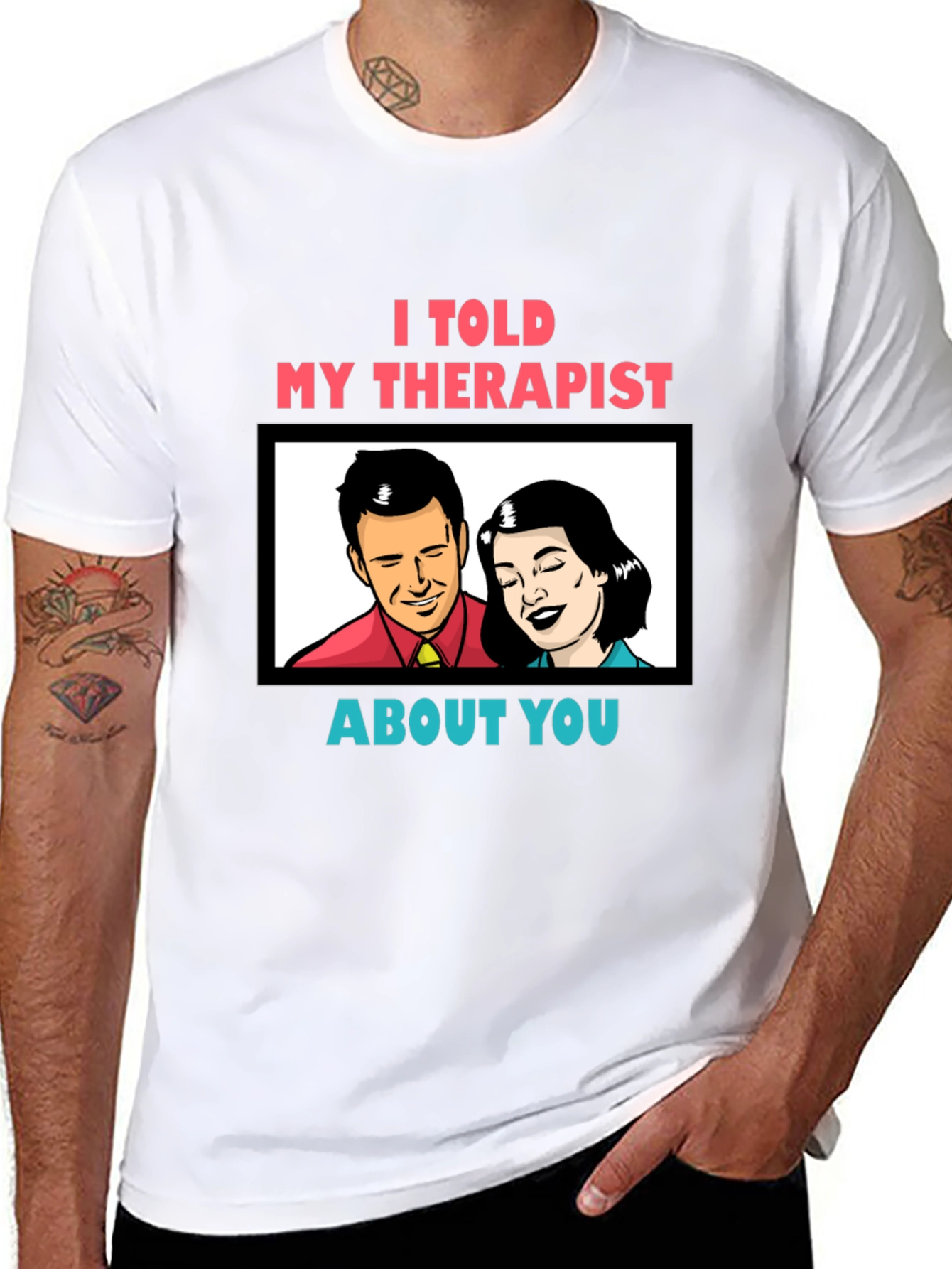 Black I Told My Therapist About You Graphic Tee view 8