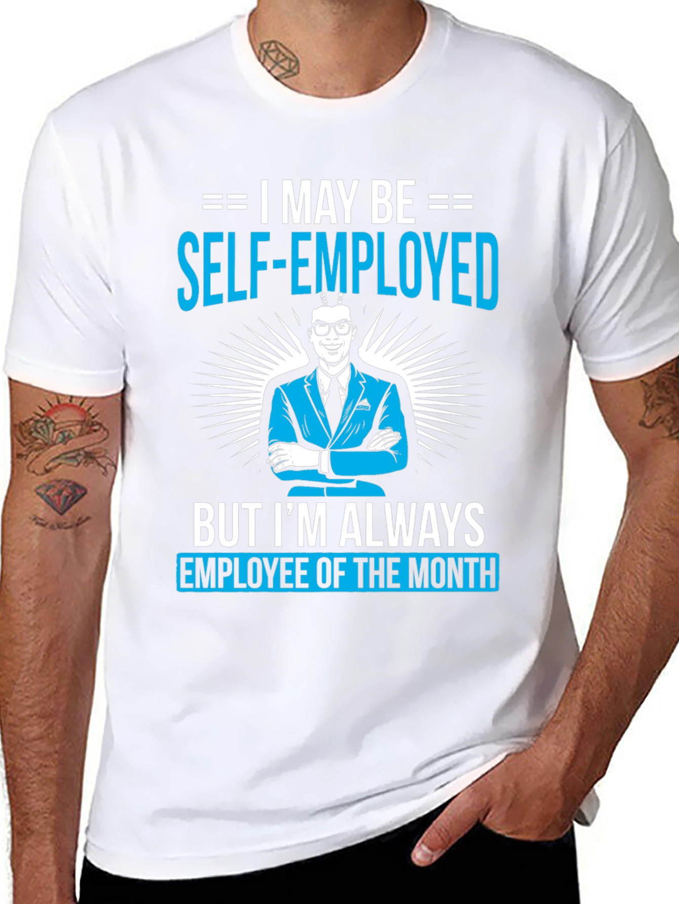 Black Self-Employed Employee of the Month T-Shirt view 8