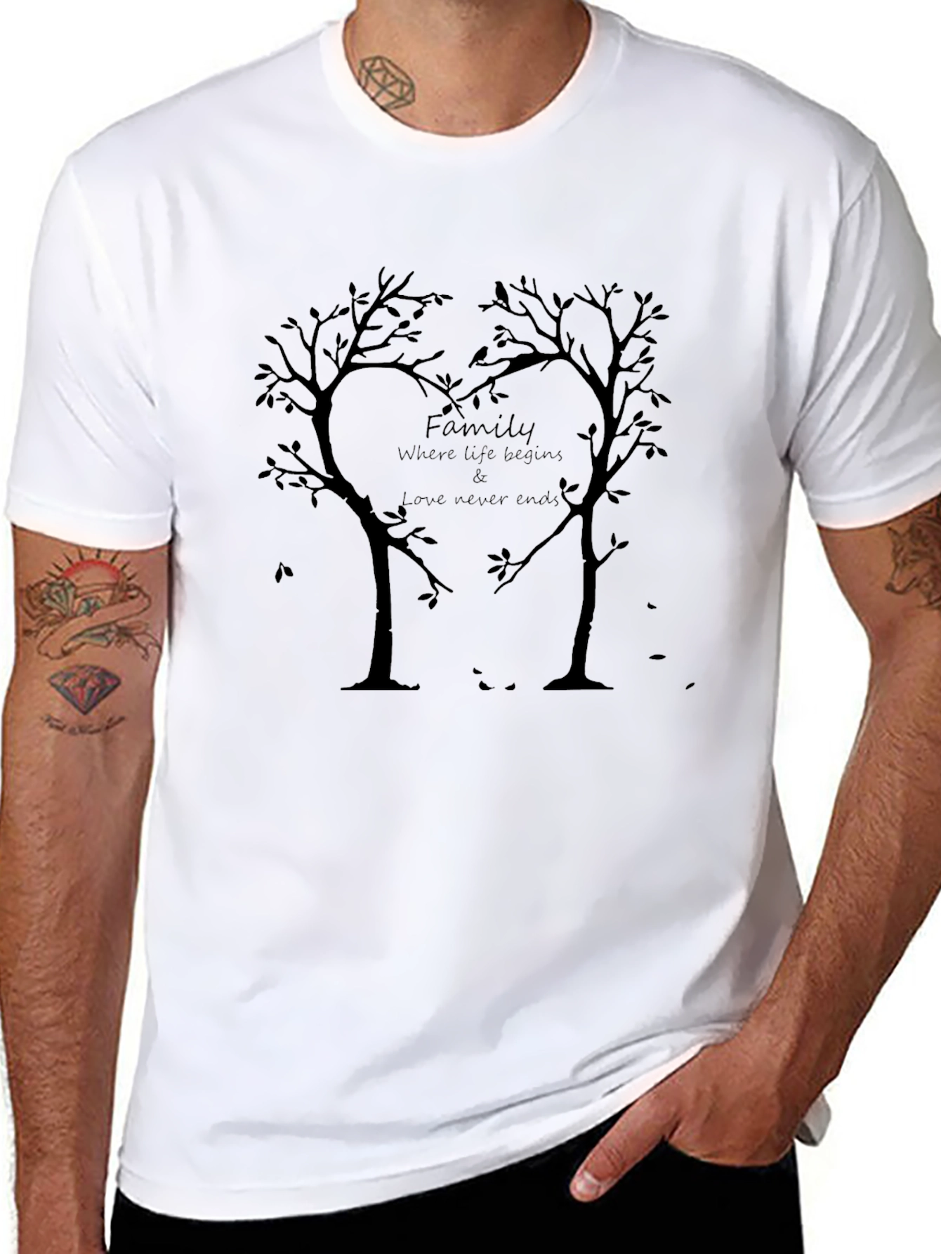 Black Family Tree Love T-Shirt - Where Life Begins view 8
