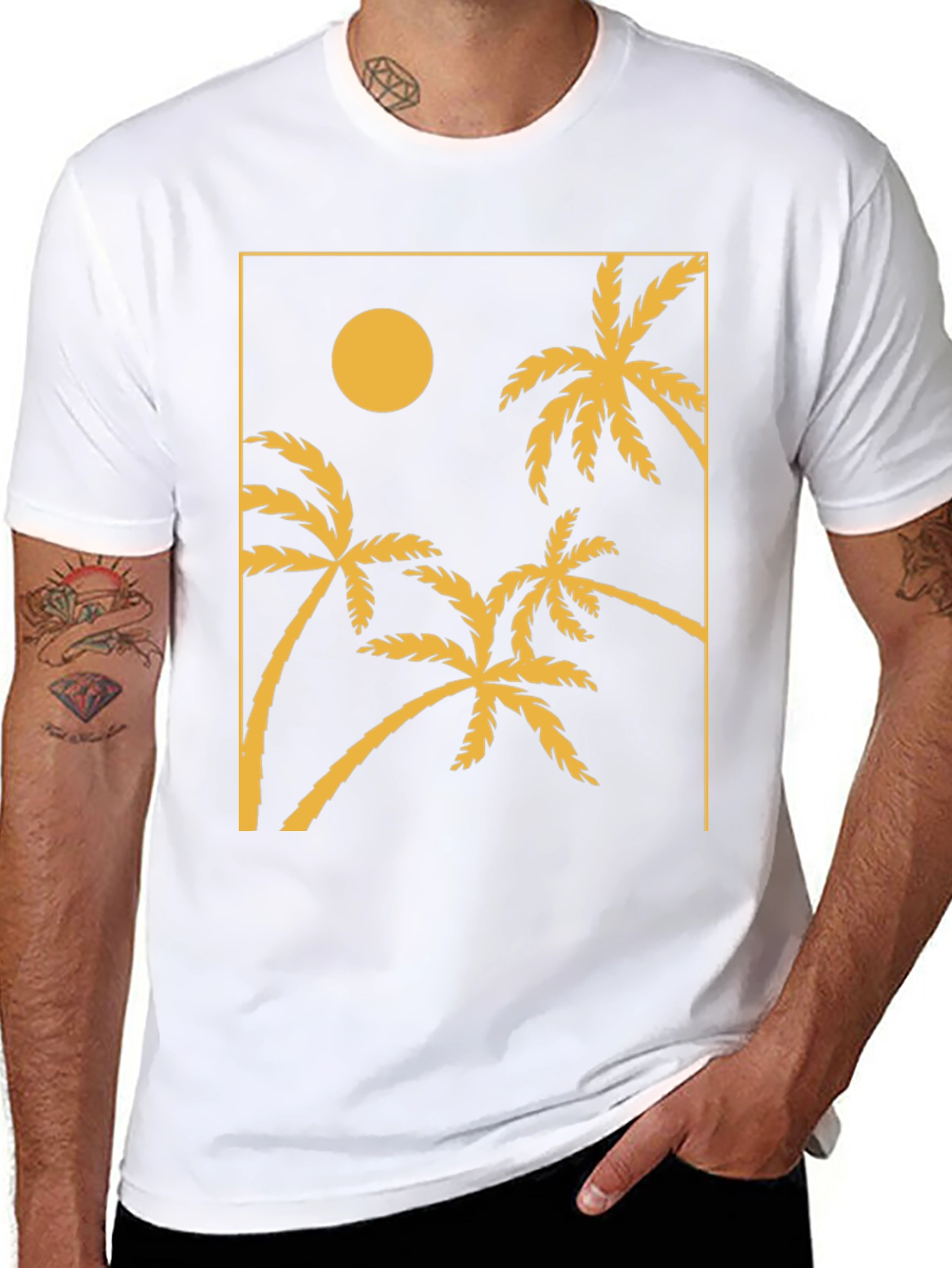 Black Palm Tree Graphic Tee - Tropical Vibes view 8