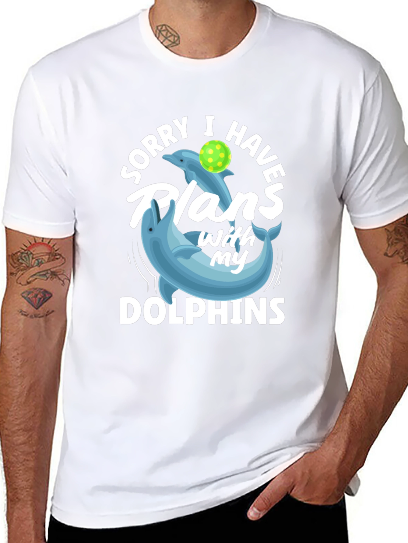 Black Dolphin Plans Graphic T-Shirt view 8