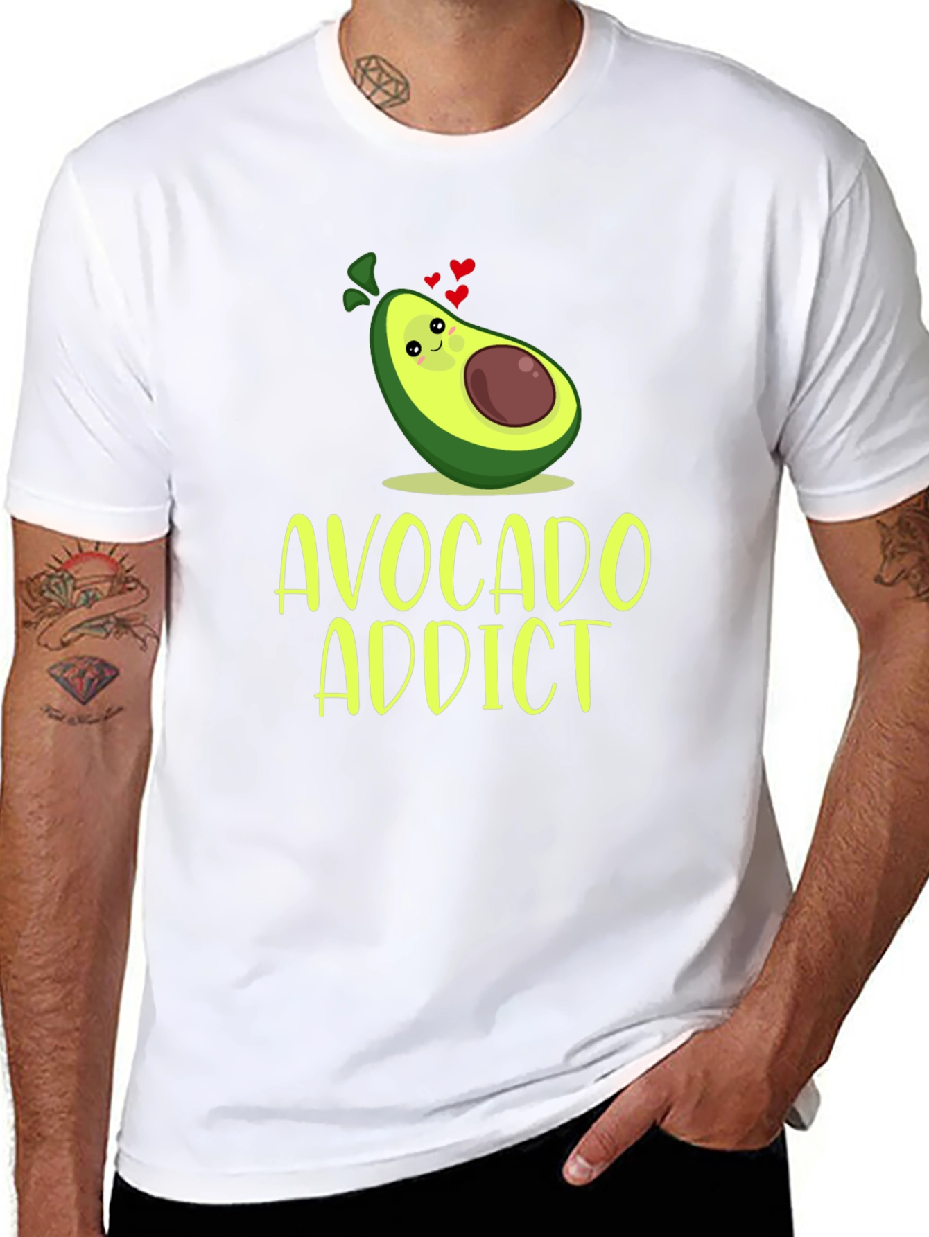 Black Avocado Addict Graphic Tee - Trendy Foodie T-Shirt view 8