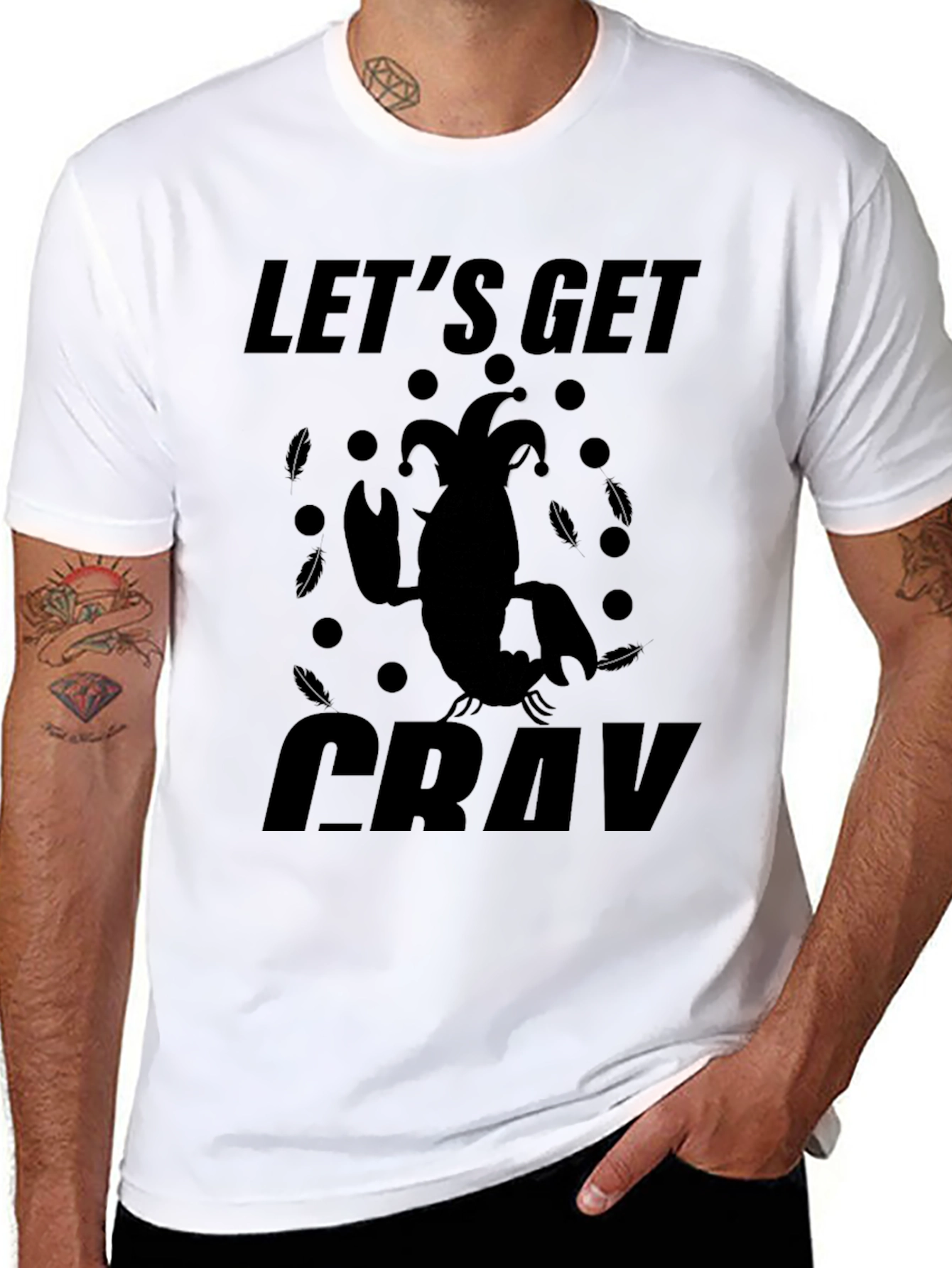 Black Let's Get Cray T-Shirt - Unique Graphic Tee view 8