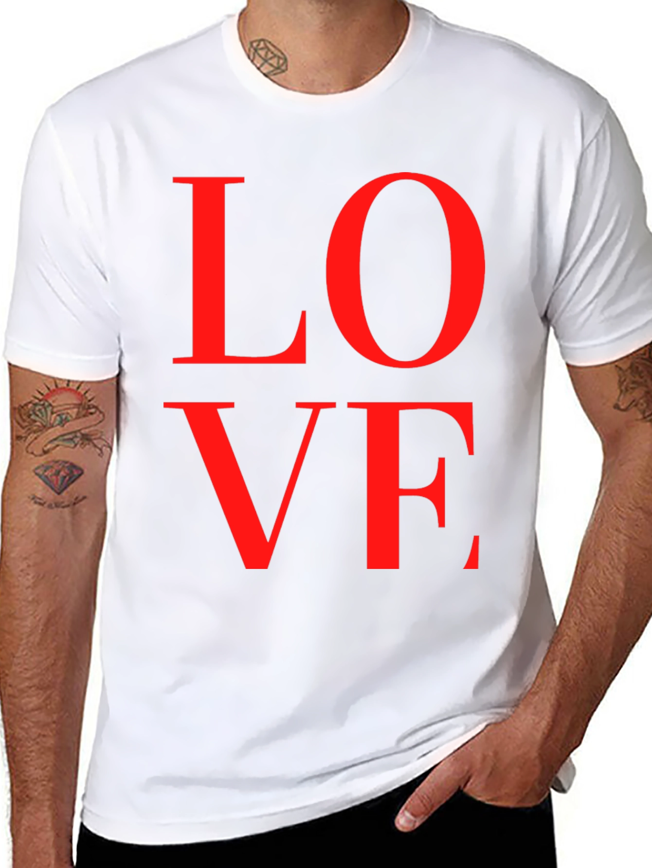 Black Love Tee - Red Letters on Black view 8