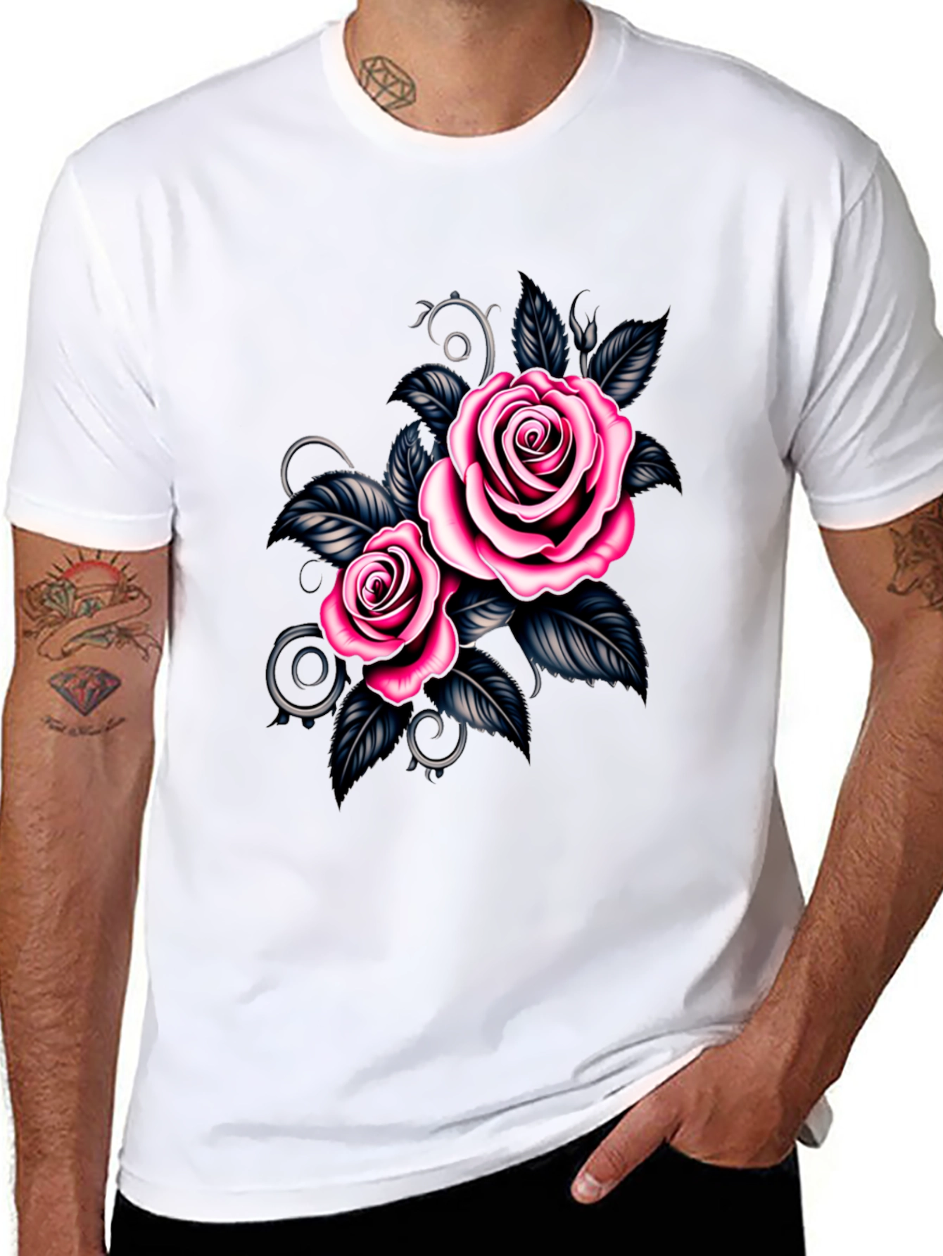 Black Rose Graphic Black T-Shirt view 8