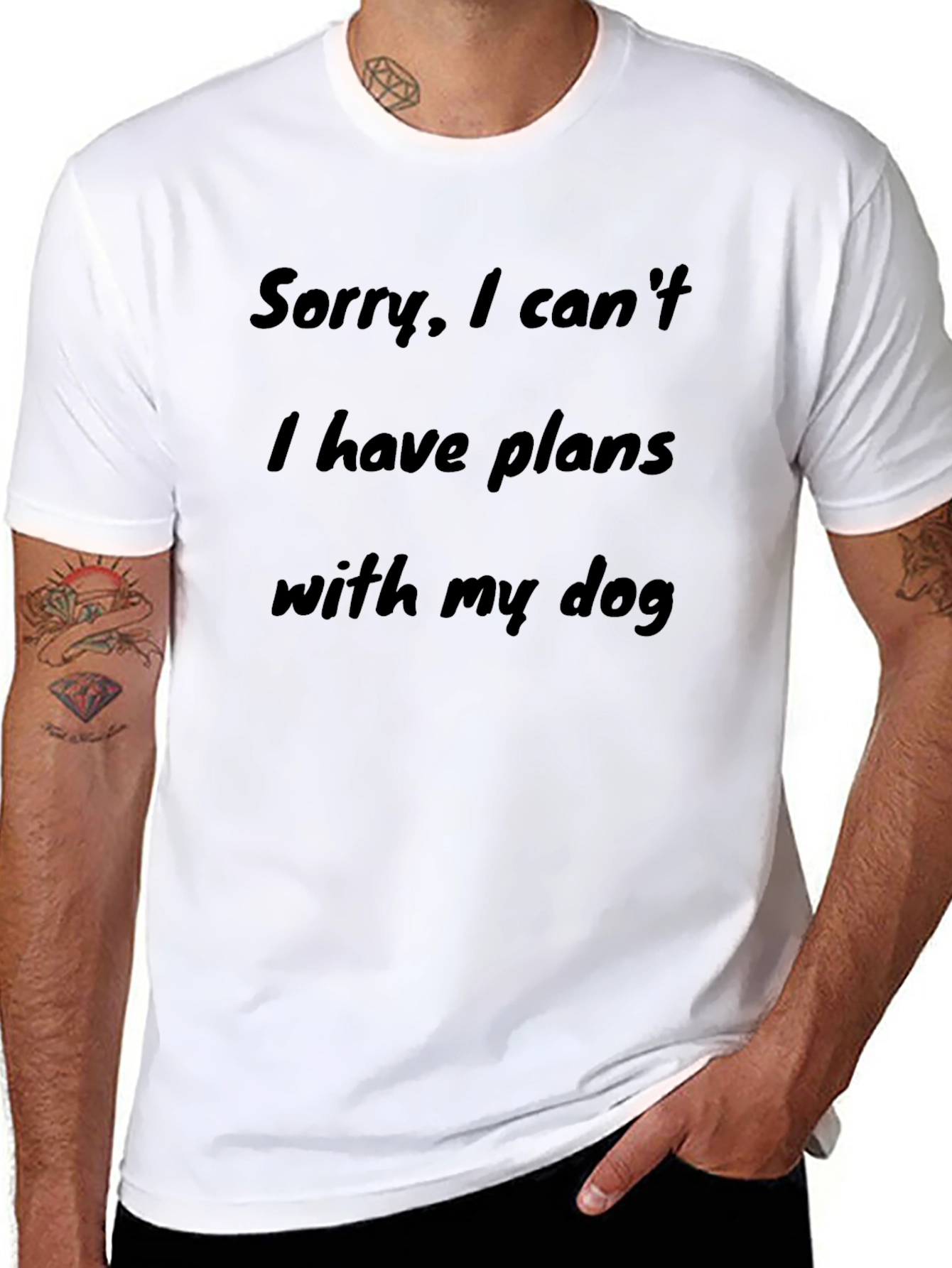 Black Dog Lover T-Shirt - Sorry, Plans with Dog view 8