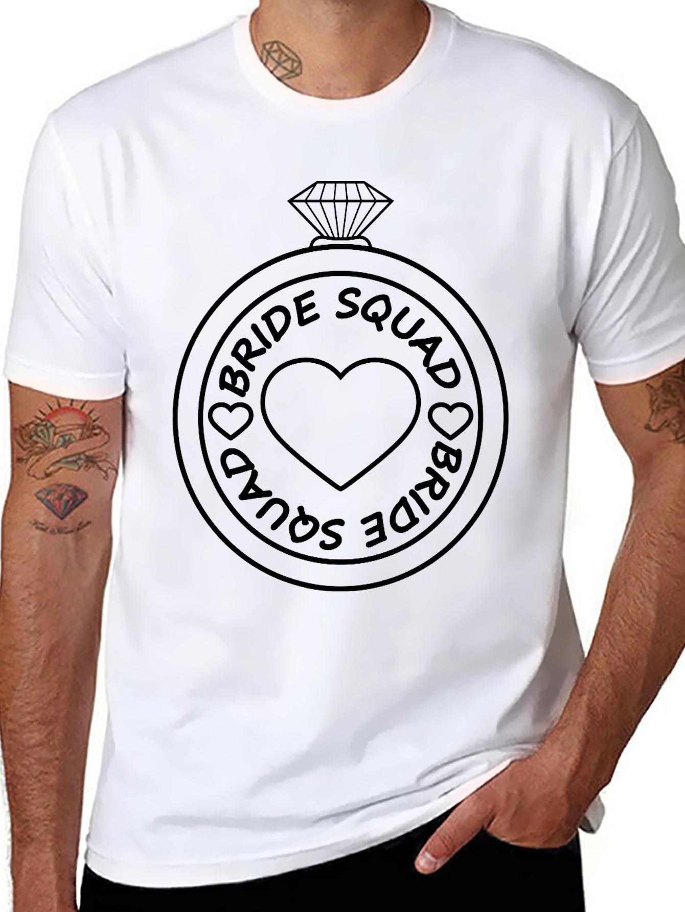 Black Bride Squad Ring Graphic T-Shirt view 8
