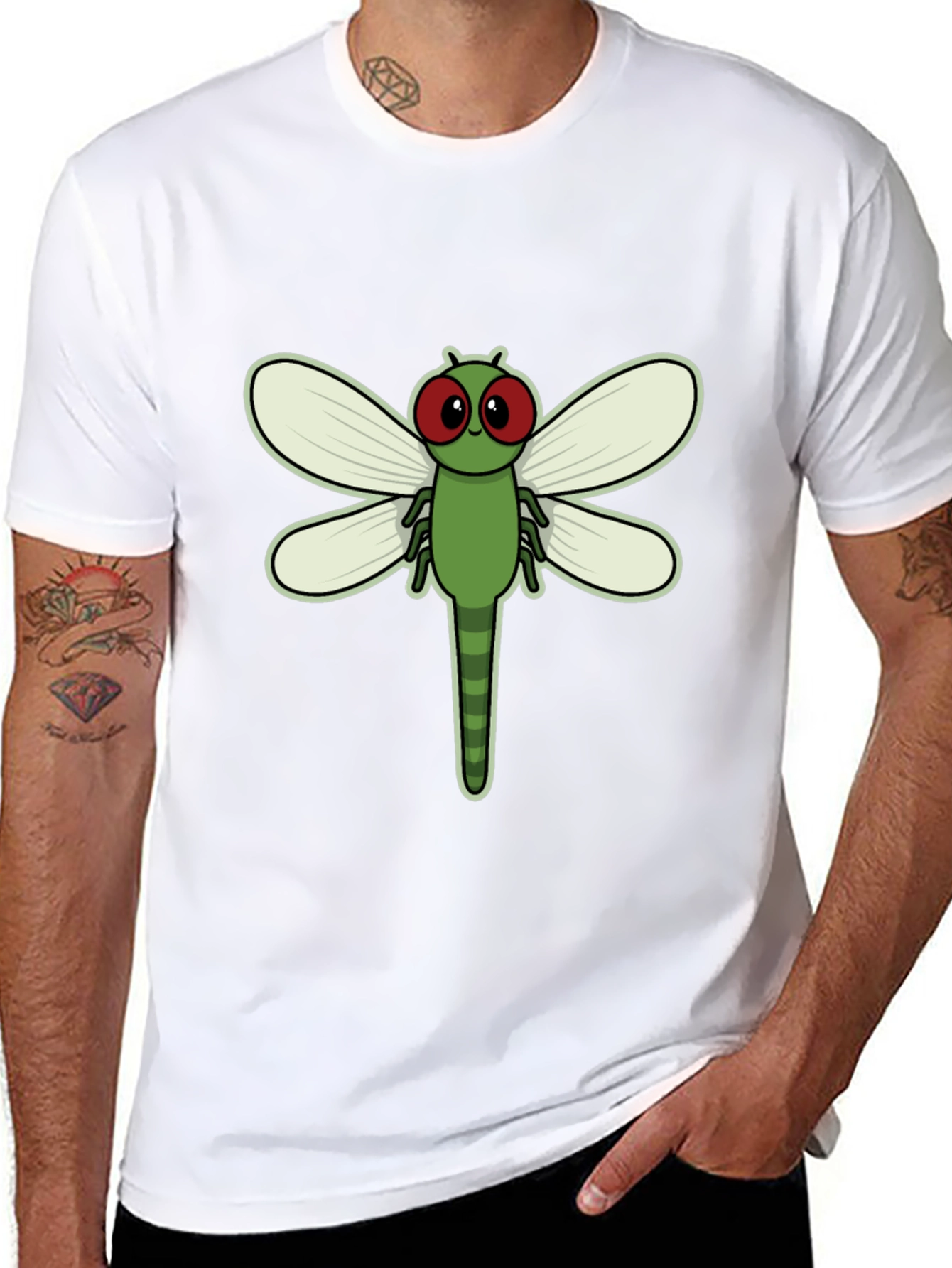 Dragonfly Graphic Tee - Black Cotton Comfort - 8