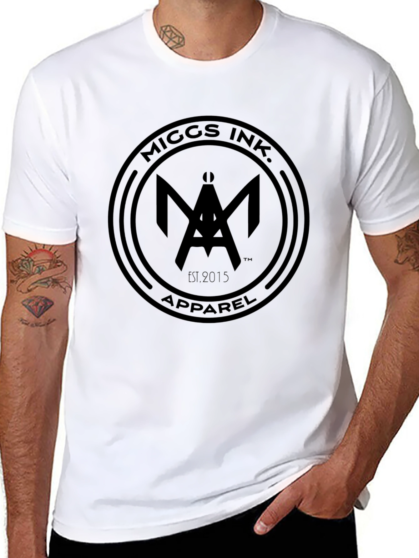 Black Miggs Ink. Apparel Black Graphic T-Shirt view 8
