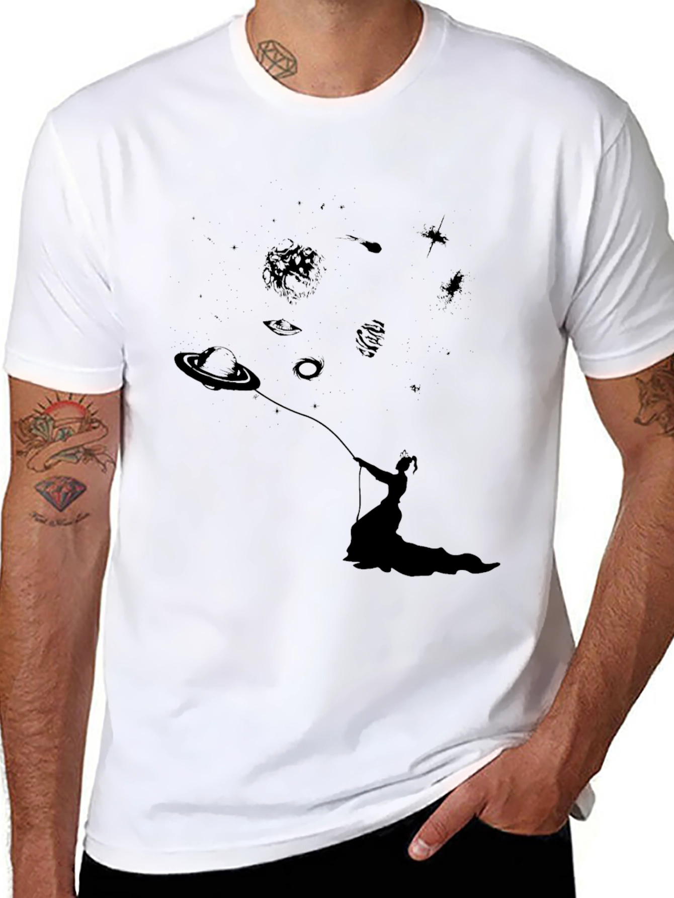 Black Cosmic Dreamer Graphic Tee view 8