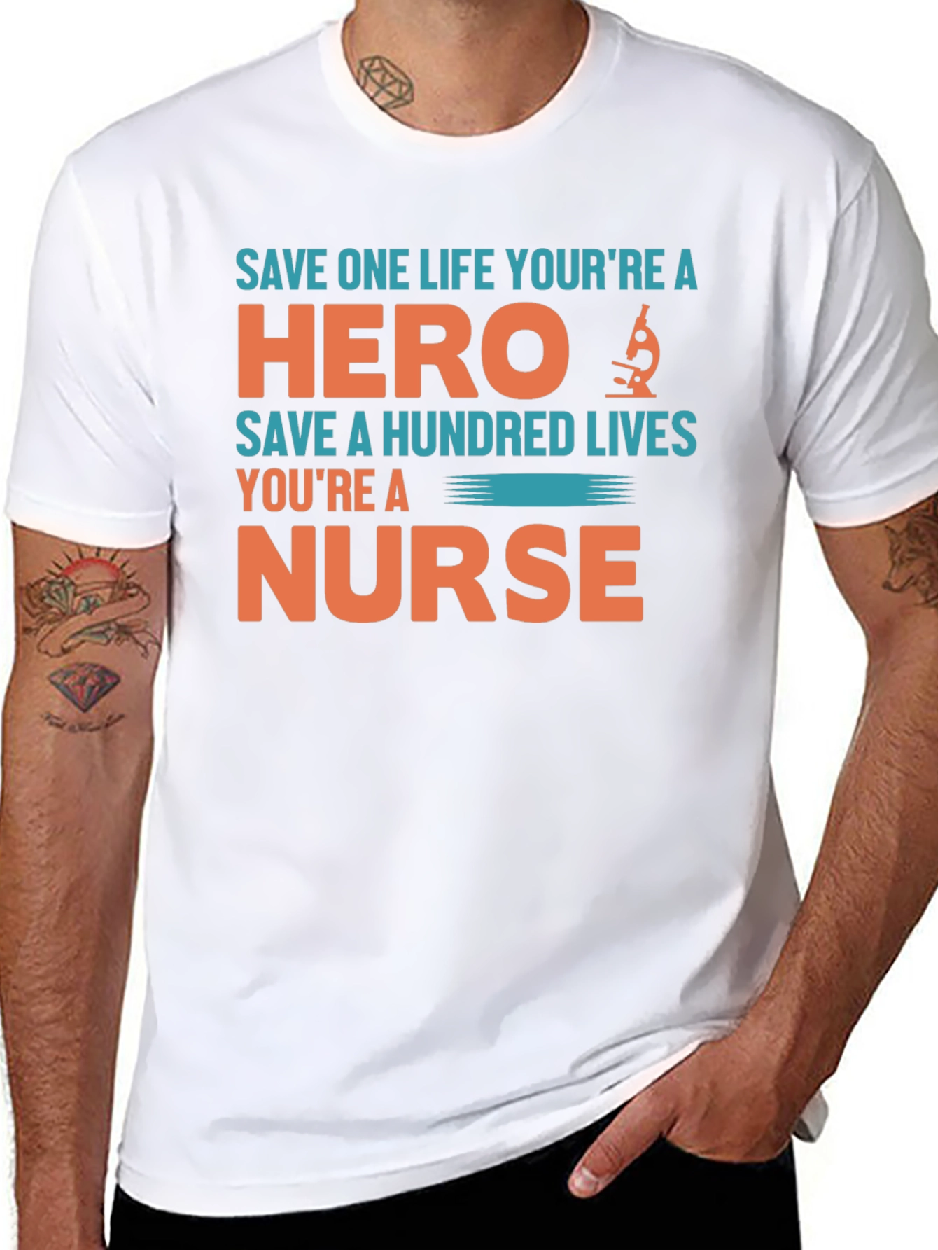 Black Nurse Hero T-Shirt - Save Lives view 8