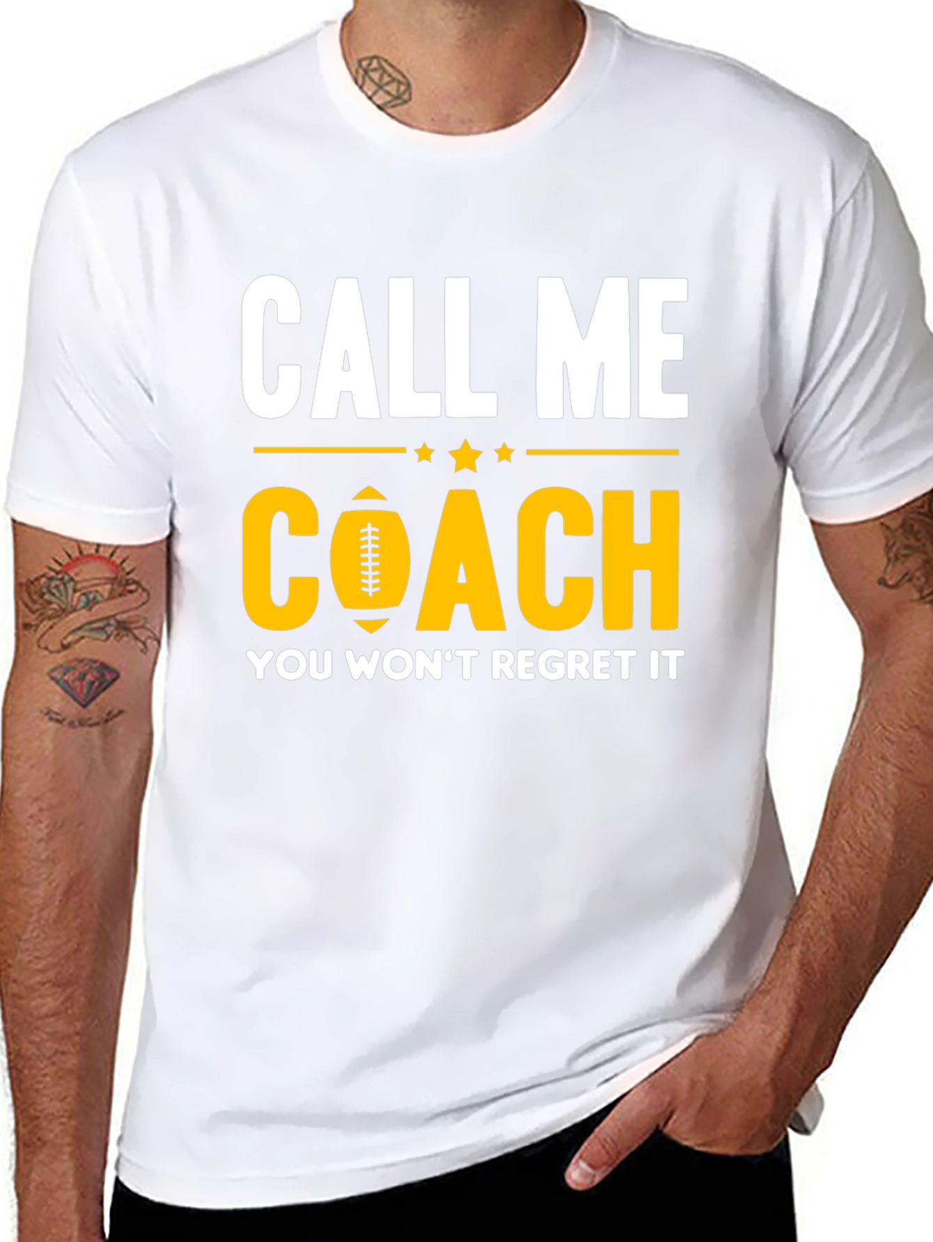 Black Call Me Coach T-Shirt - Football Design view 8