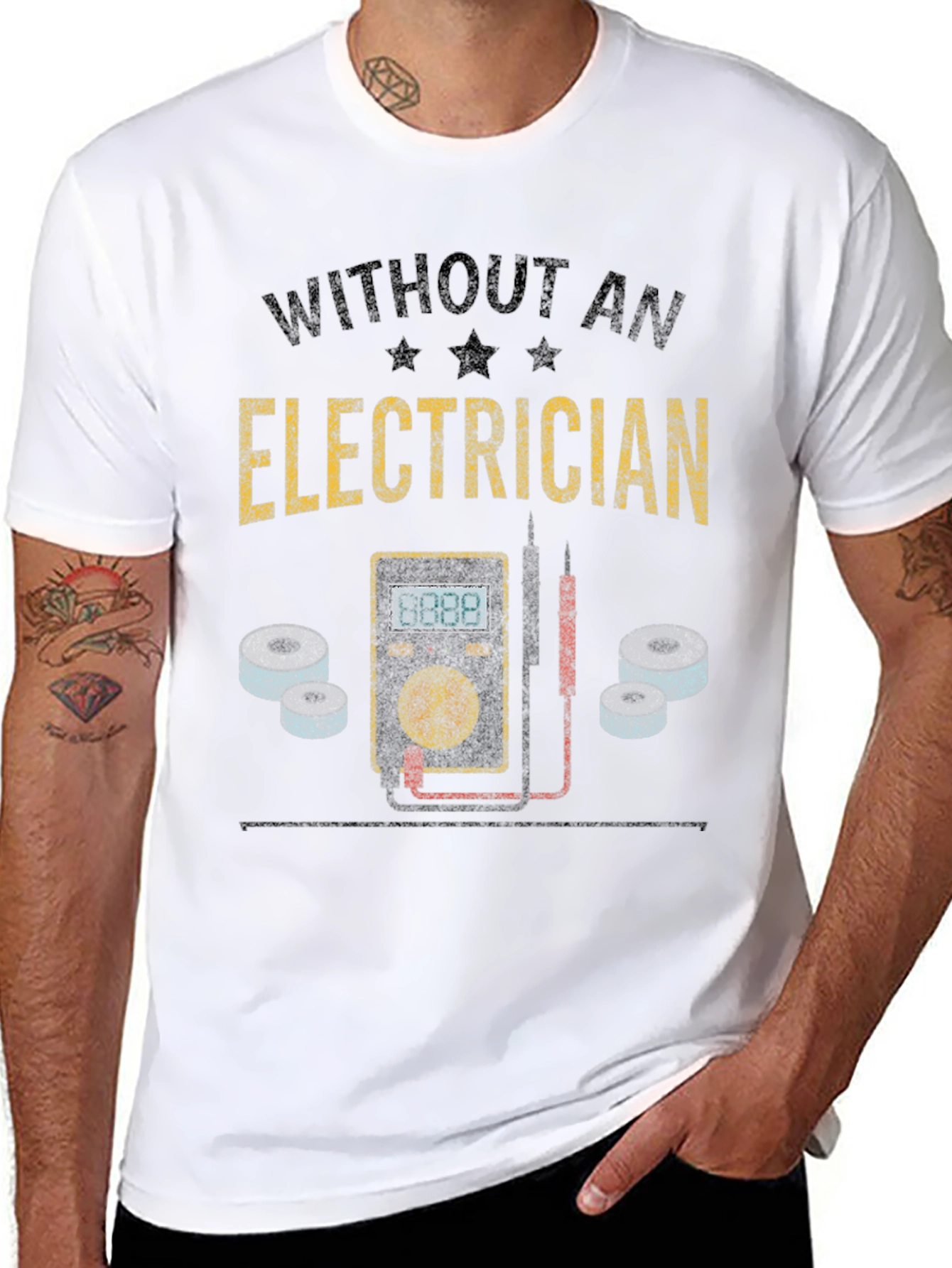 Black Electrician T-Shirt Funny Gift view 8