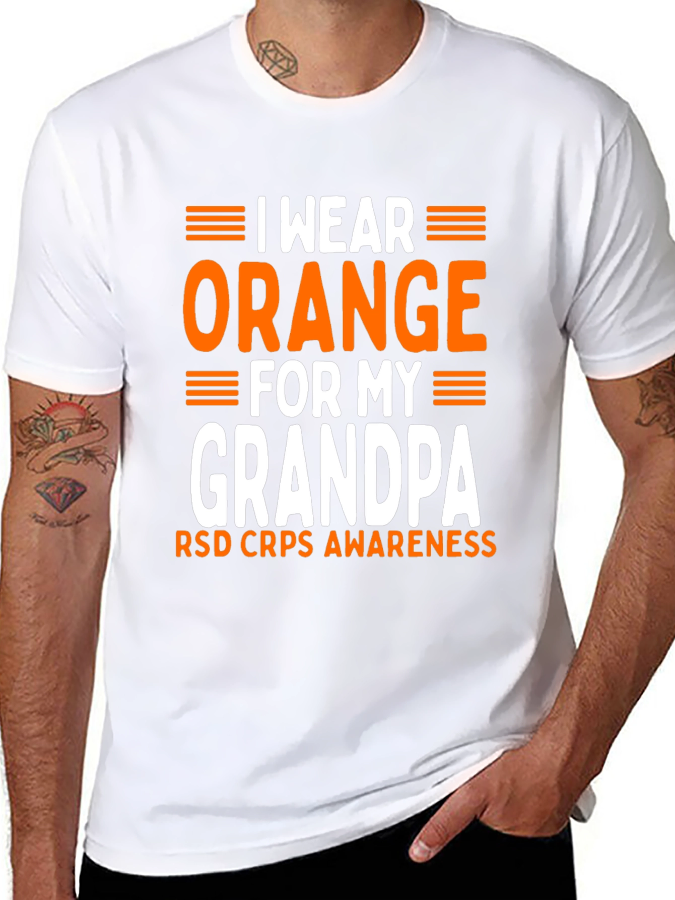 I Wear Orange For My Grandpa Awareness T-Shirt - 8