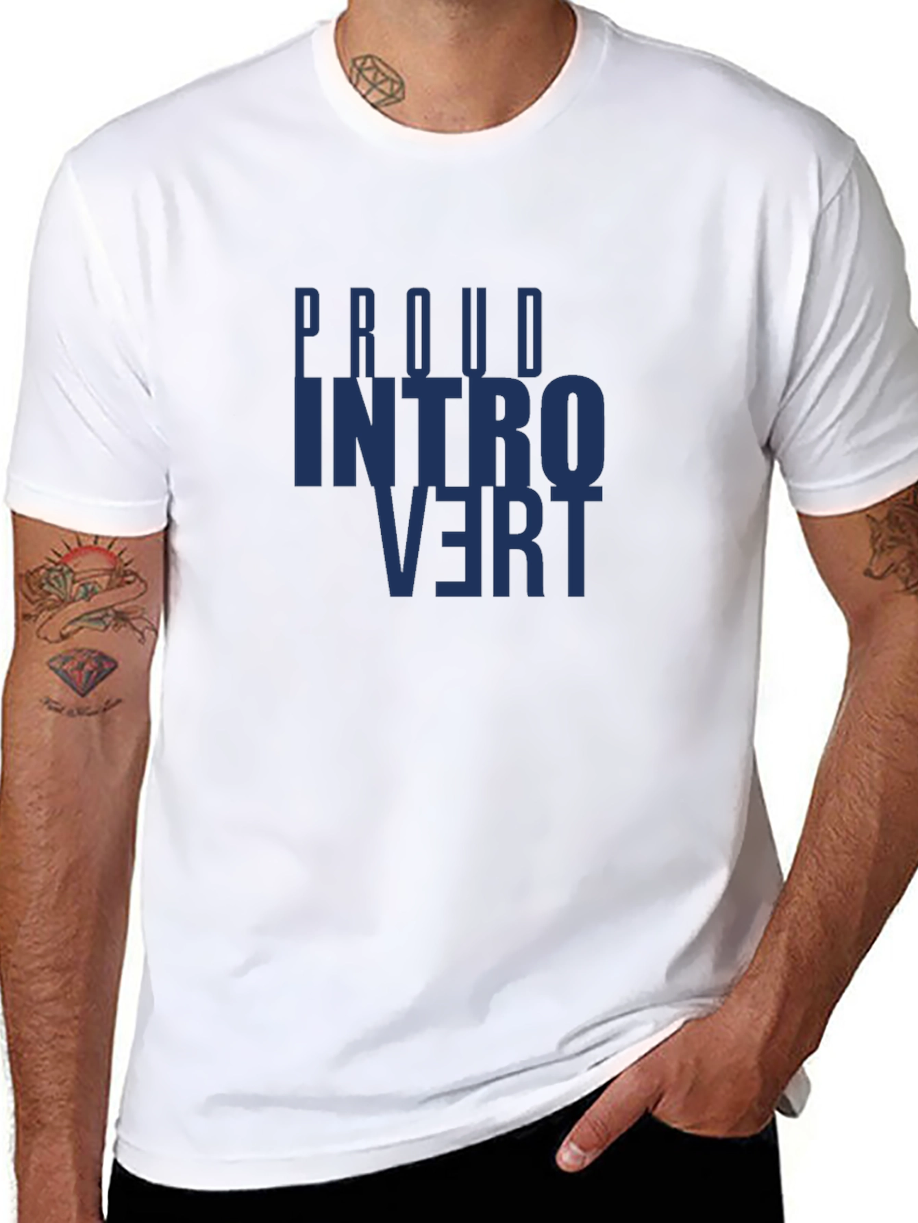 Black Proud Introvert Graphic Tee - Black view 8