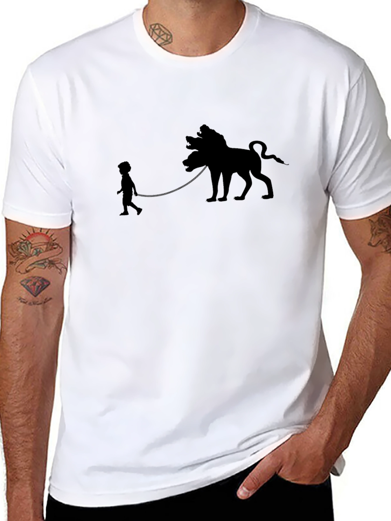 Black Silhouette Cerberus Graphic Tee - Black view 8