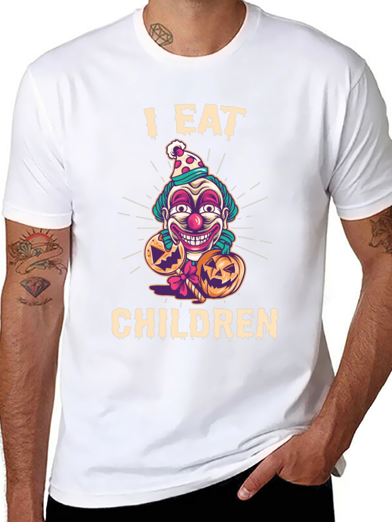 Black I Eat Children Clown Halloween T-Shirt view 8