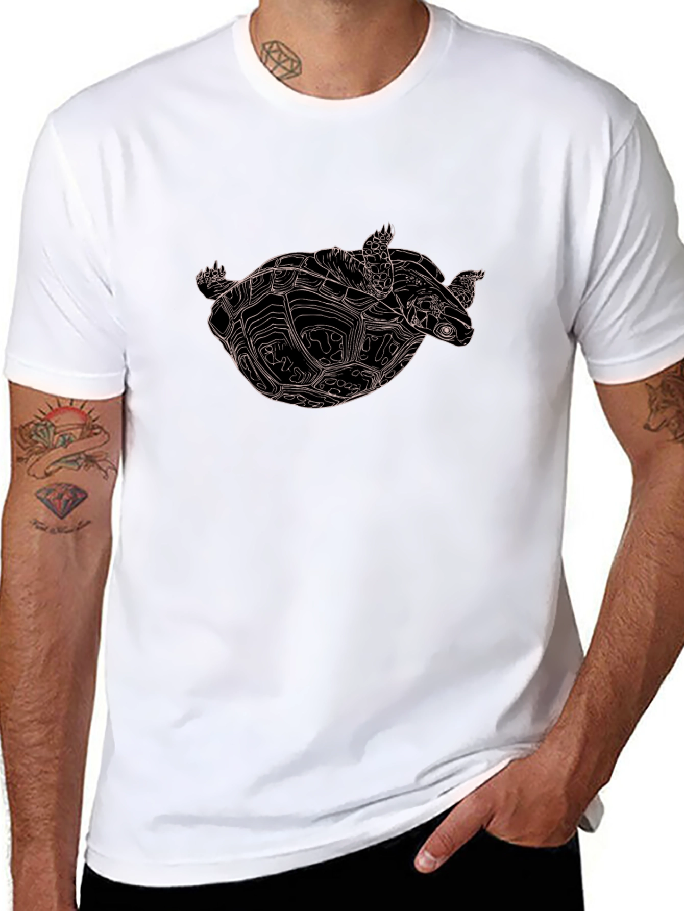 Black Black Turtle Graphic Tee view 8