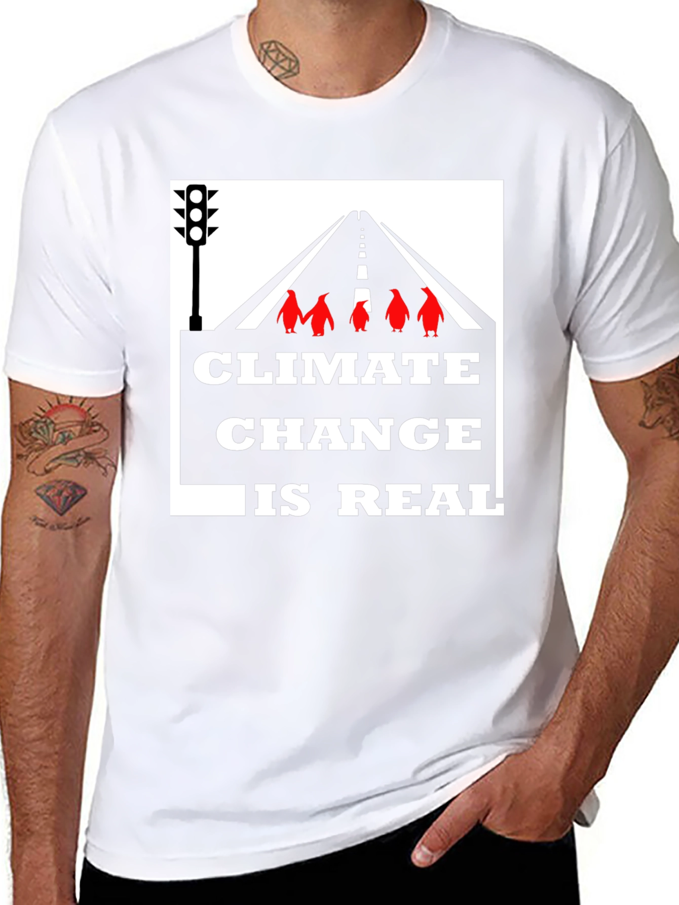 Black Climate Change Awareness Graphic Tee - Black view 8