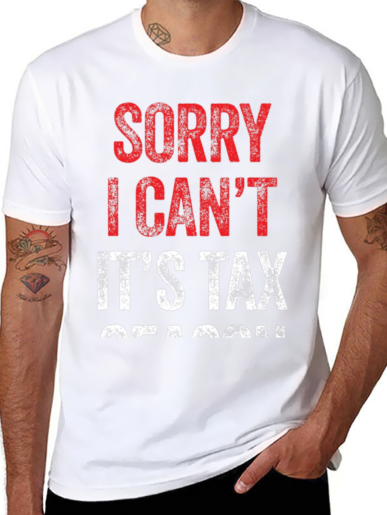 Black Funny Tax Season T-Shirt - Sorry I Can't view 8