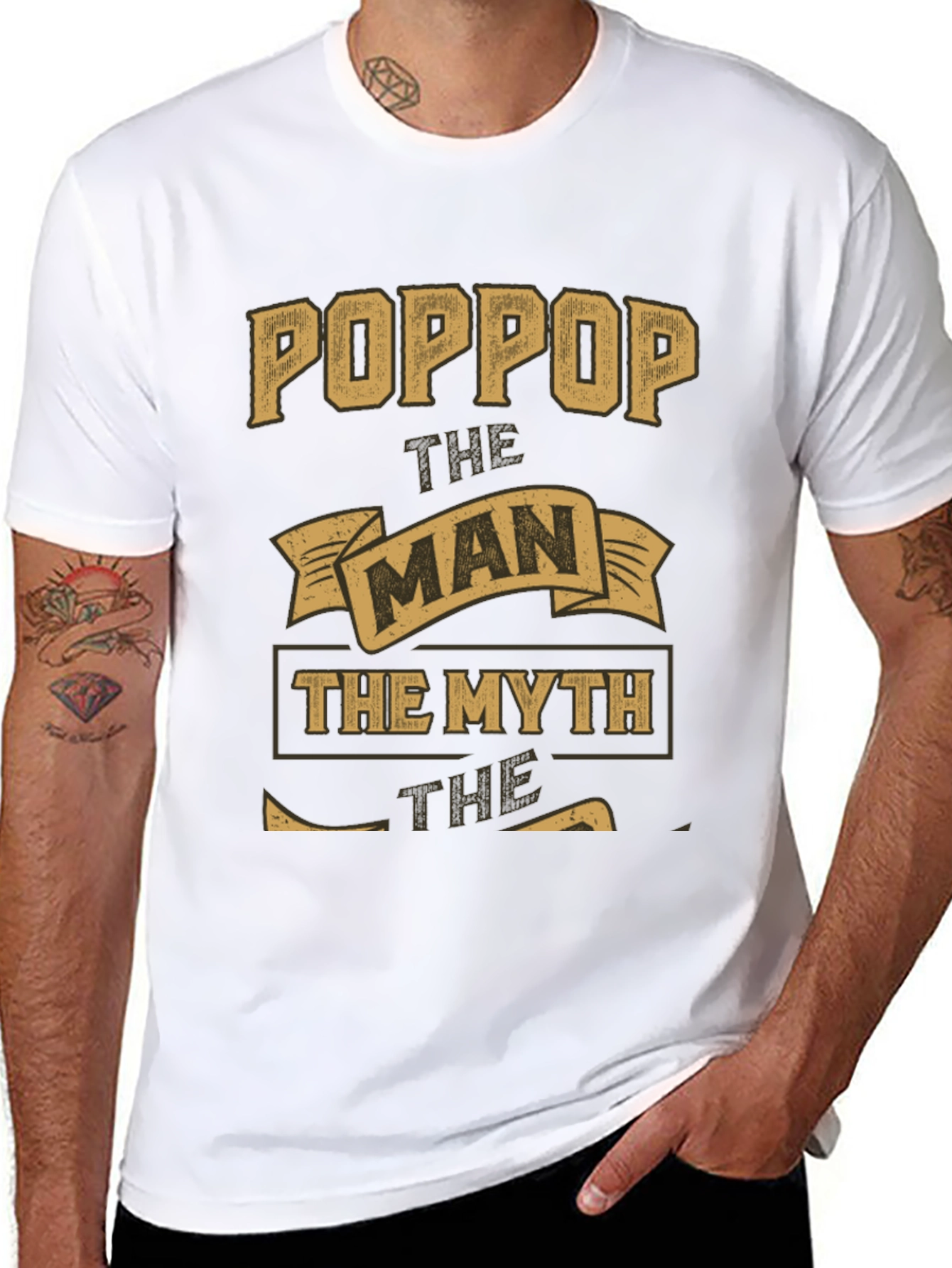 Black Poppop The Man The Myth Legend Graphic T-Shirt view 8