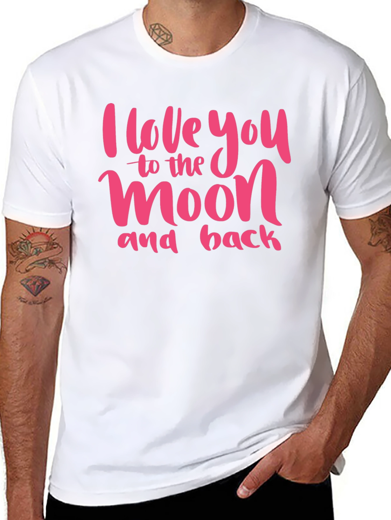 Black I Love You to the Moon and Back T-Shirt view 8